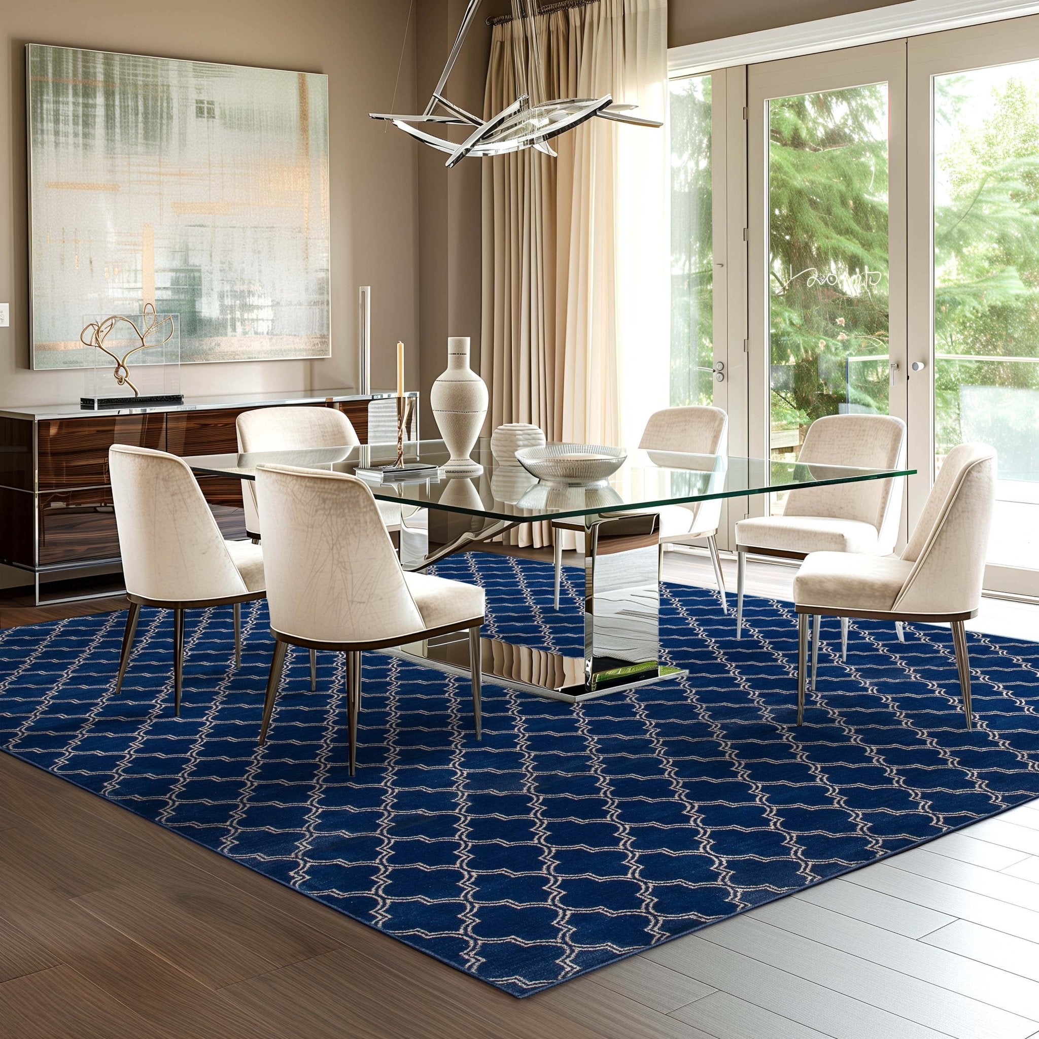 Nantucket Trellis Custom-Made Rug, Made to Order, High-Quality, Elegant Blue Design Area Rug、mySite、gigharbornorthrealestate