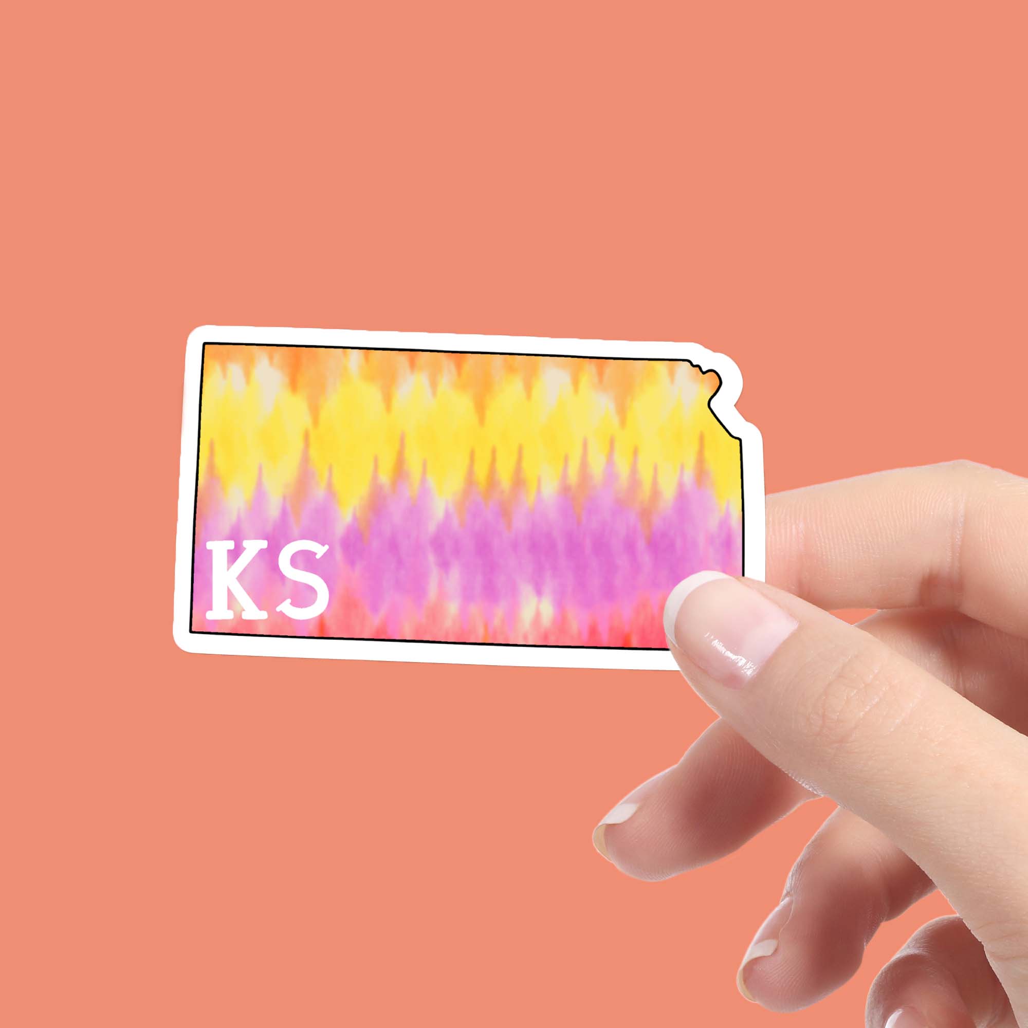  Kansas Tie Dye Stripes Sticker、mySite、elrpsem3k