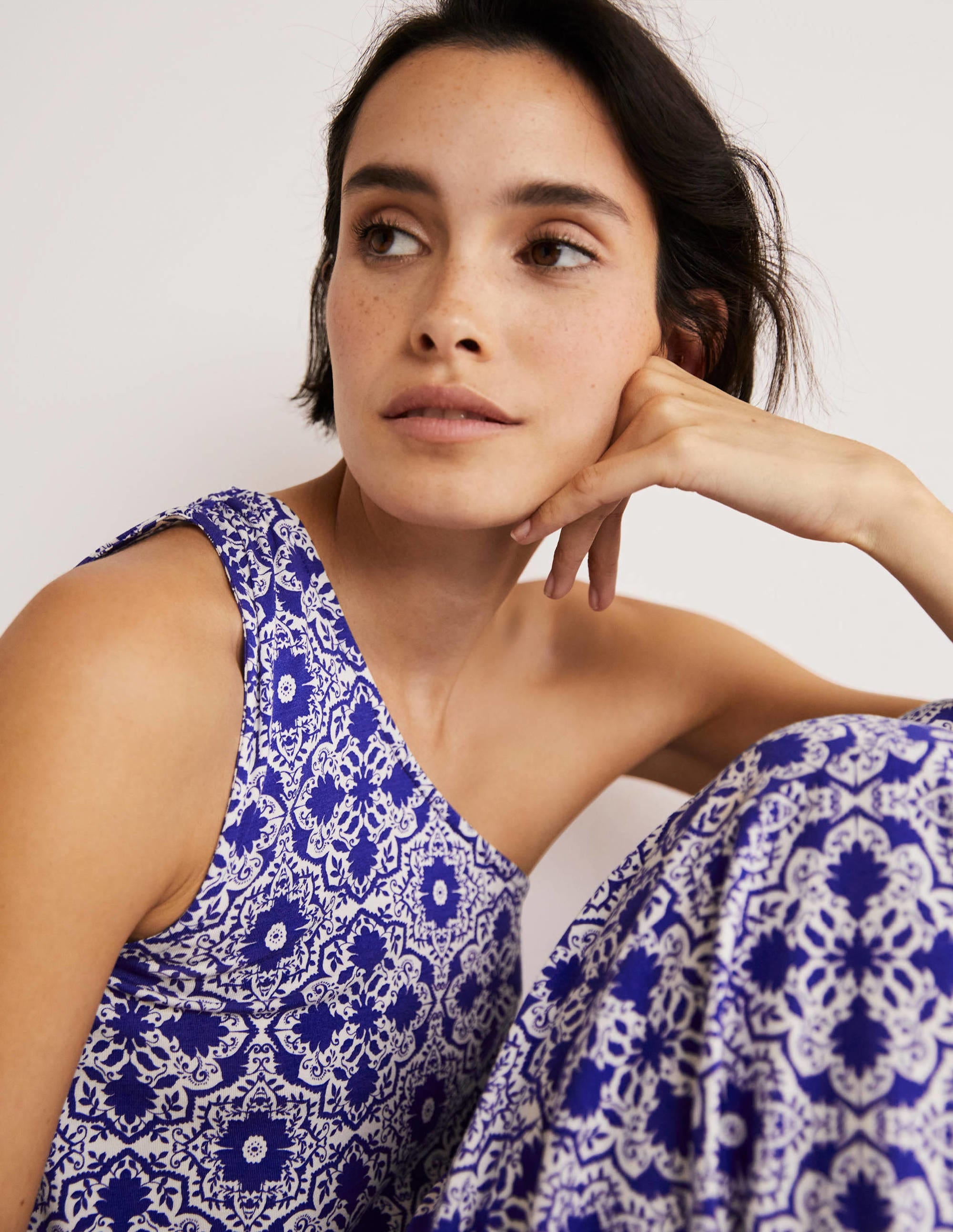  One Shoulder Jersey Midi Dress-Atlantic Ocean, Bloomsbury、mySite、ashleygrahame