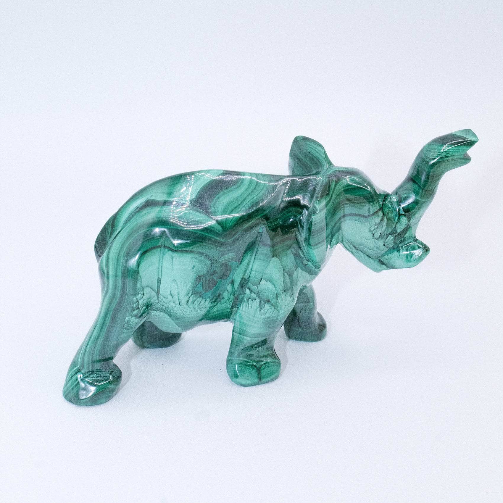 Genuine Malachite Elephants - Hand Carved - 1 of a Kind、mySite、hinf8tx79