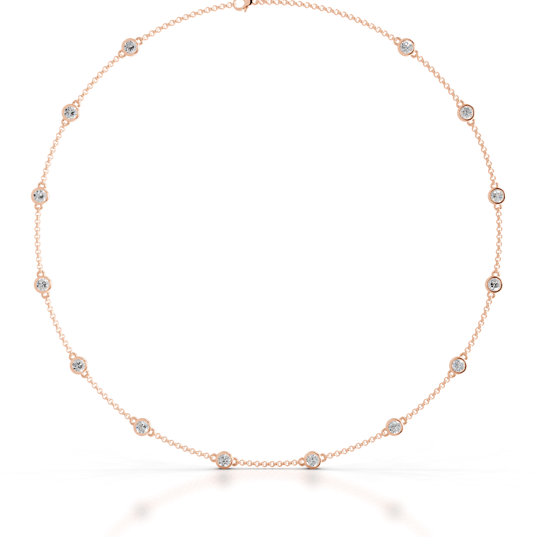 Tamira Diamond Collier (3 Carat) -14K Rose Gold、mySite、hinf8tx79