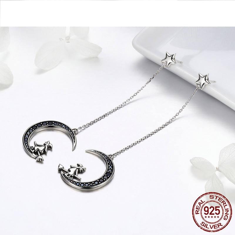 Witch in Moon Sterling Silver Ring and Earrings、mySite、g9winljtr