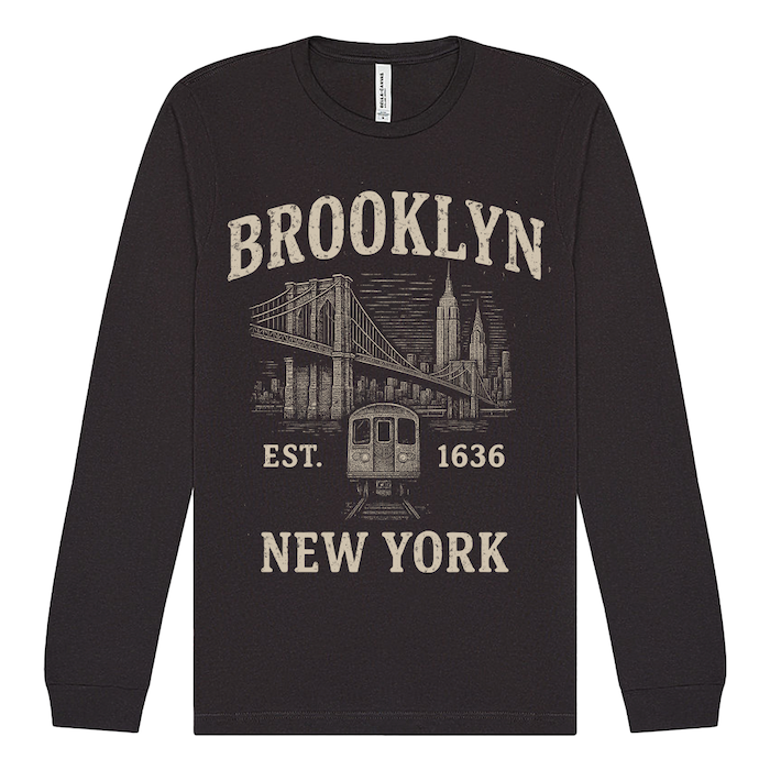 Brooklyn Vintage Dark Grey Long Sleeve - Five Boroughs Tribute Series (7 Sizes)、mySite、vikingsvslions