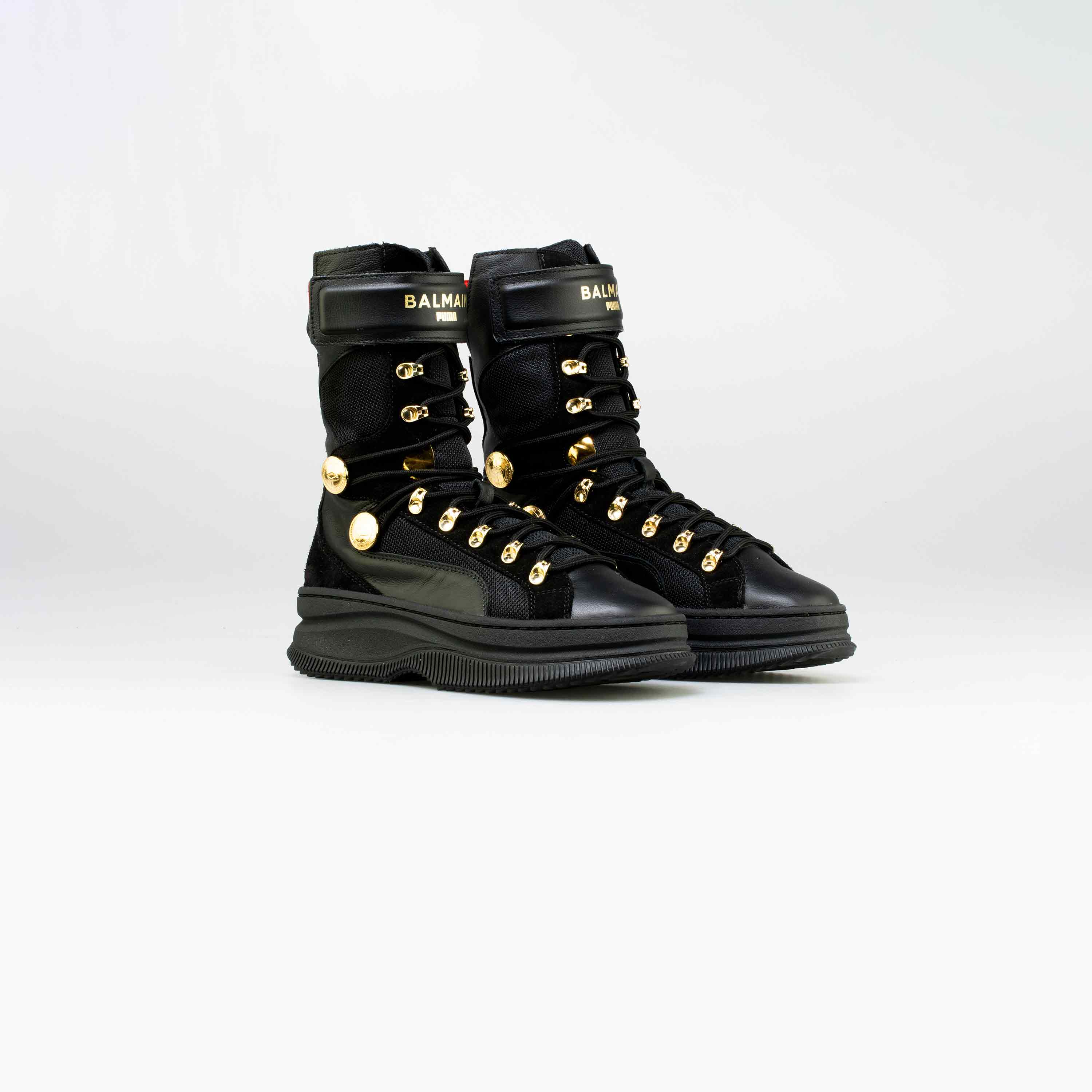 Balmain X Puma Deva Womens Lifestyle Boots - Black/Gold-Red、mySite、dreamappss