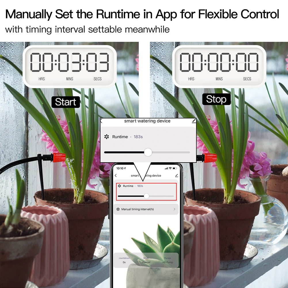 WiFi Smart Plant Water Pump Watering Machine Automatic Micro-drip Irrigation System Dual Pump Watering Timer、mySite、fannypackpong