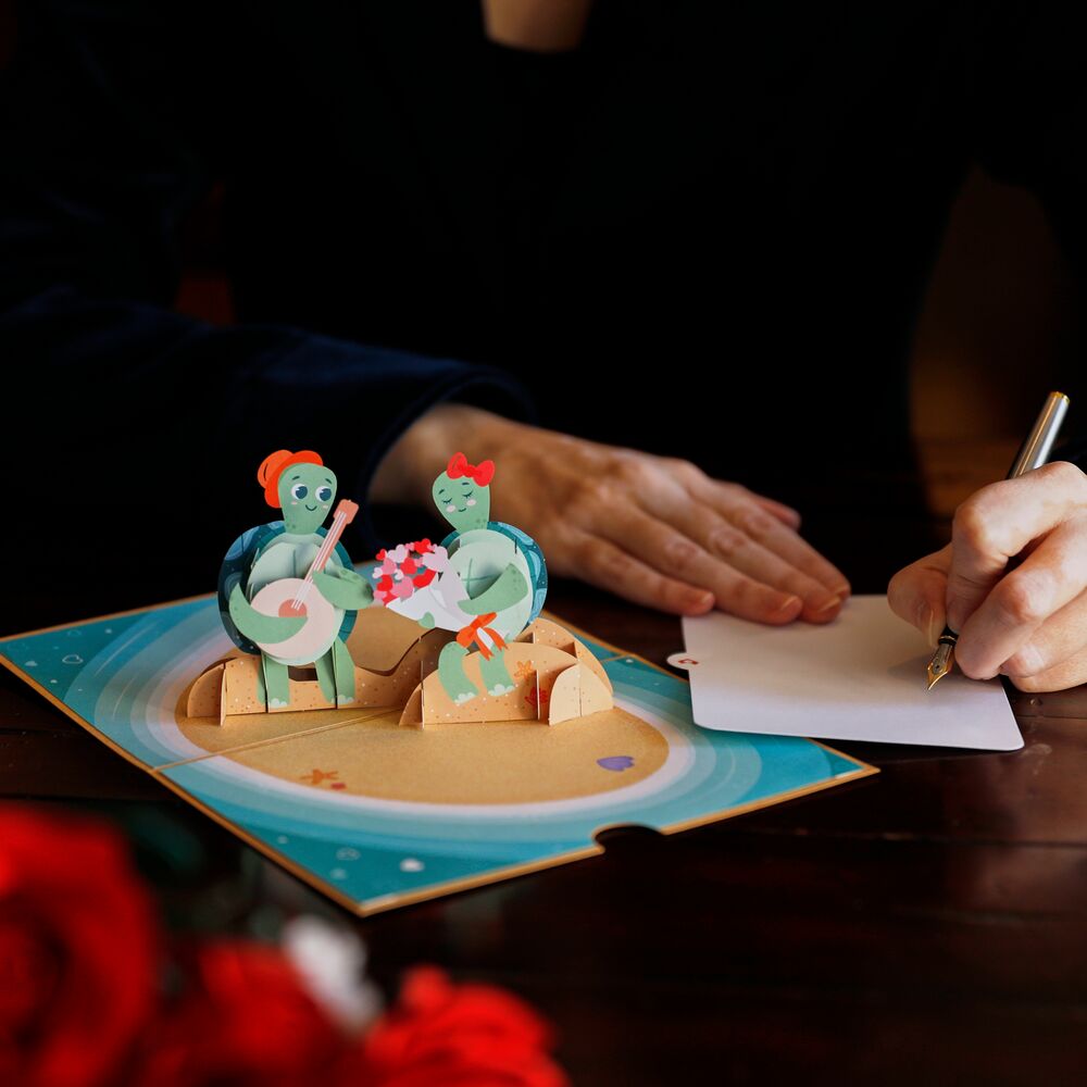 Turtley in Love Pop-Up Card、mySite、solidvoid