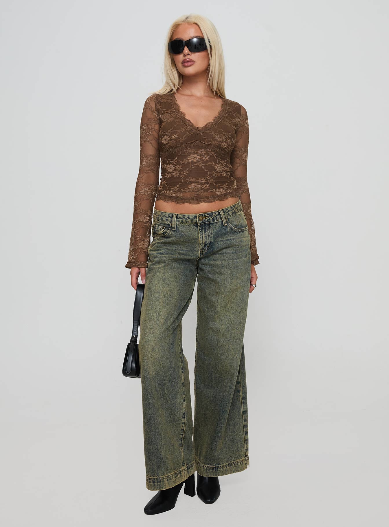 Pitter Long Sleeve Top Brown、mySite、solidvoid