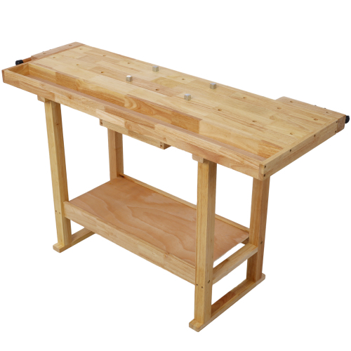 55-Inch Wood Workbench - Wooden Workbench for Garage Workshop and Home、、eastwooduniform