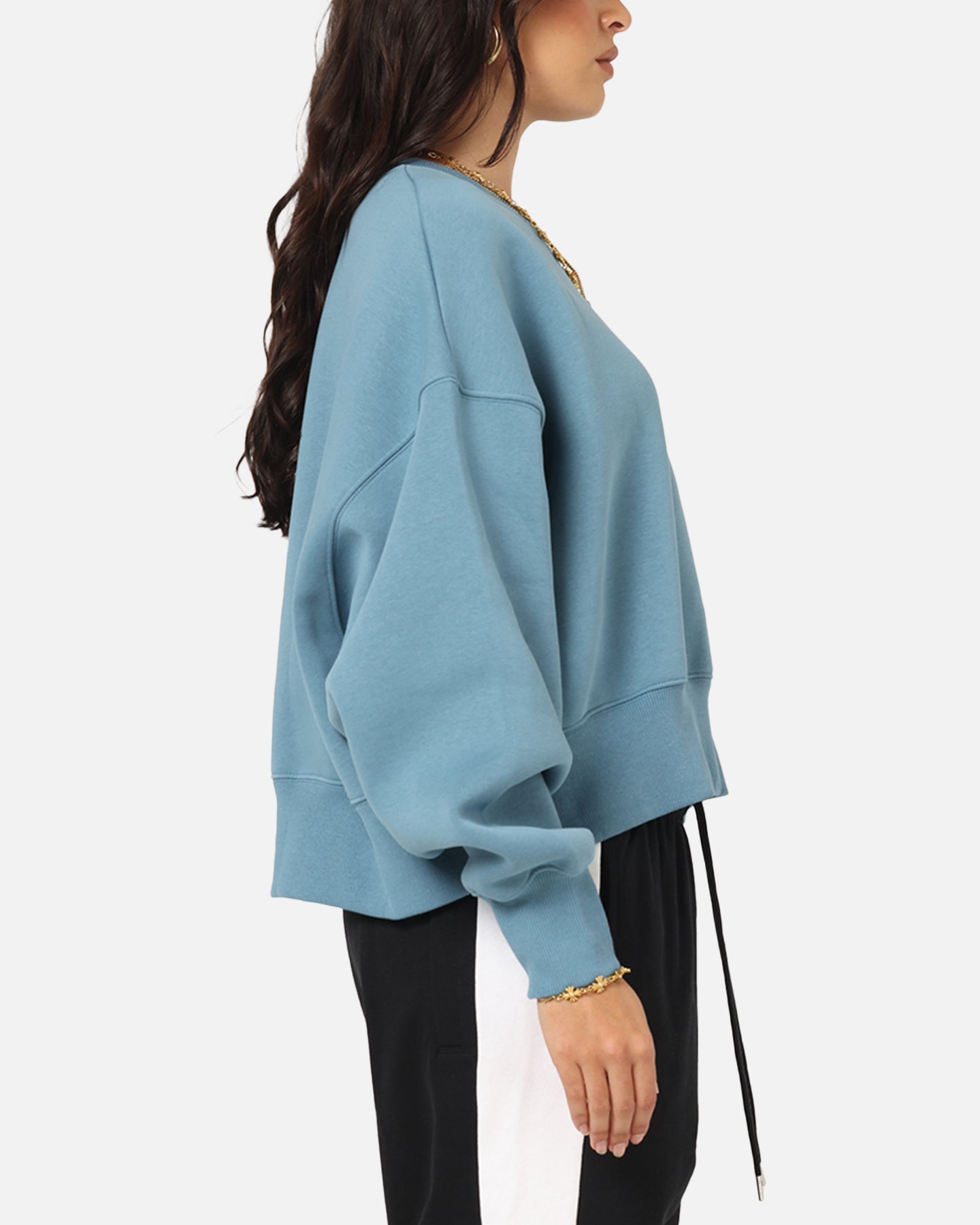 Nike Women's Nike Sportswear Style Fleece Over-Oversized Crewneck Smokey Blue/Sail、mySite、zt4zffjzw