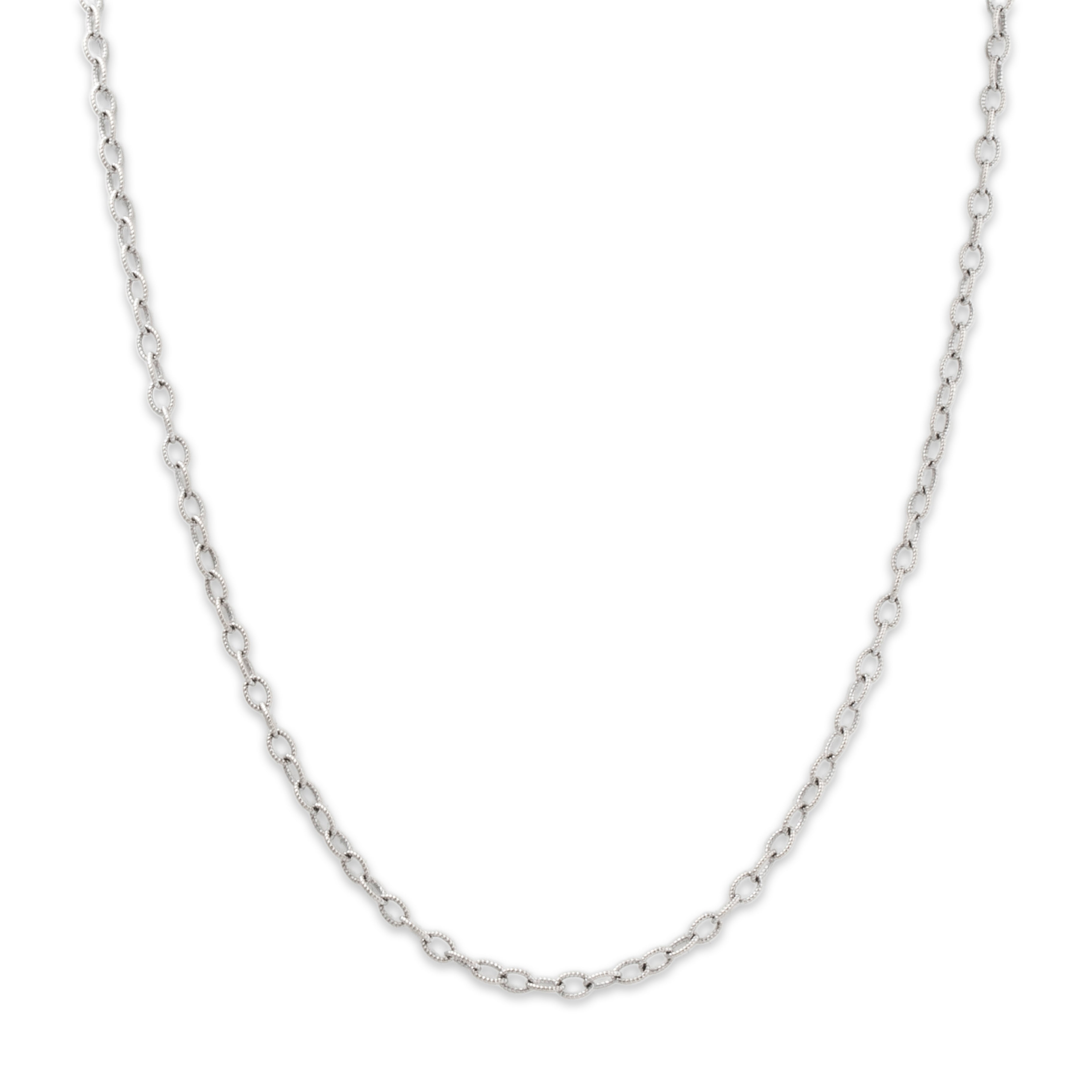 Vintage 14k White Gold Textured Link Necklace 16、mySite、hinf8tx79