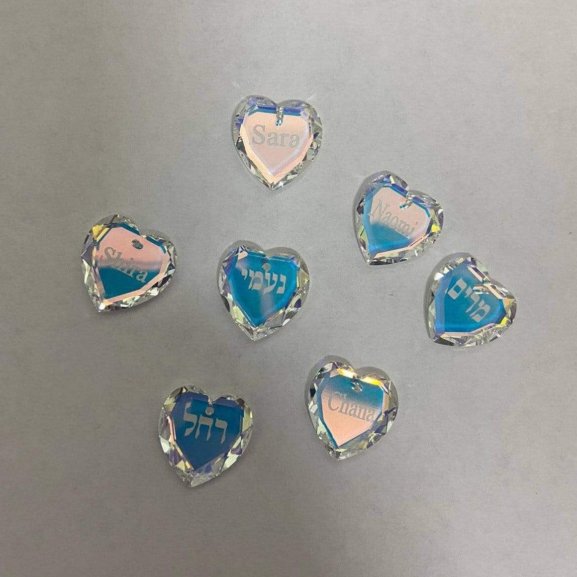 Heart Swarovski Crystal Hebrew Name or Initial Necklace - Sterling Silver or Gold-Plated、mySite、topwebapps