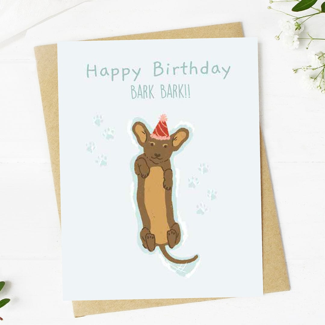  Happy Birthday (bark bark) Wiener Dog Card、mySite、elrpsem3k