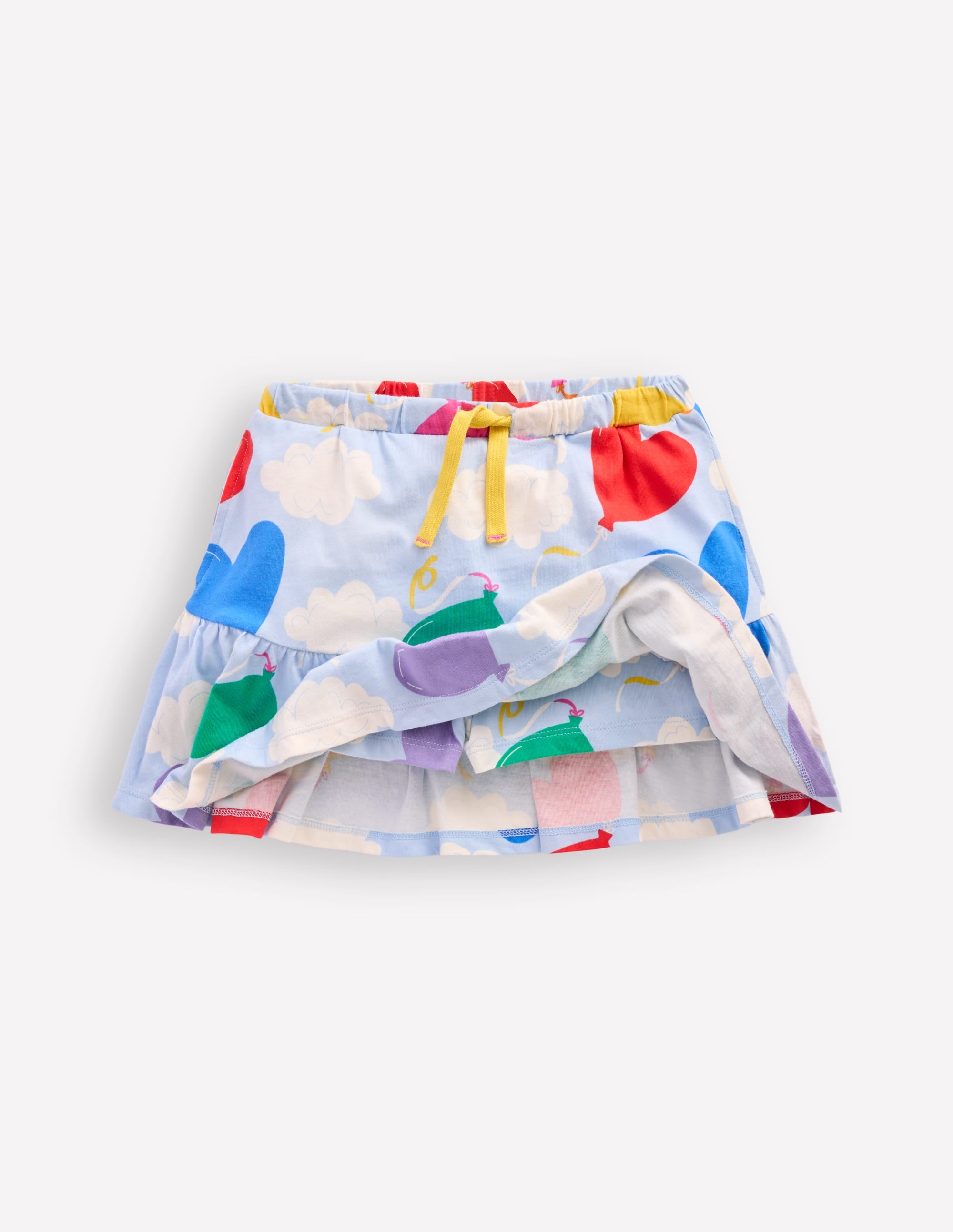  Tiered Jersey Skort-Misty Blue Balloon Sky、mySite、ashleygrahame
