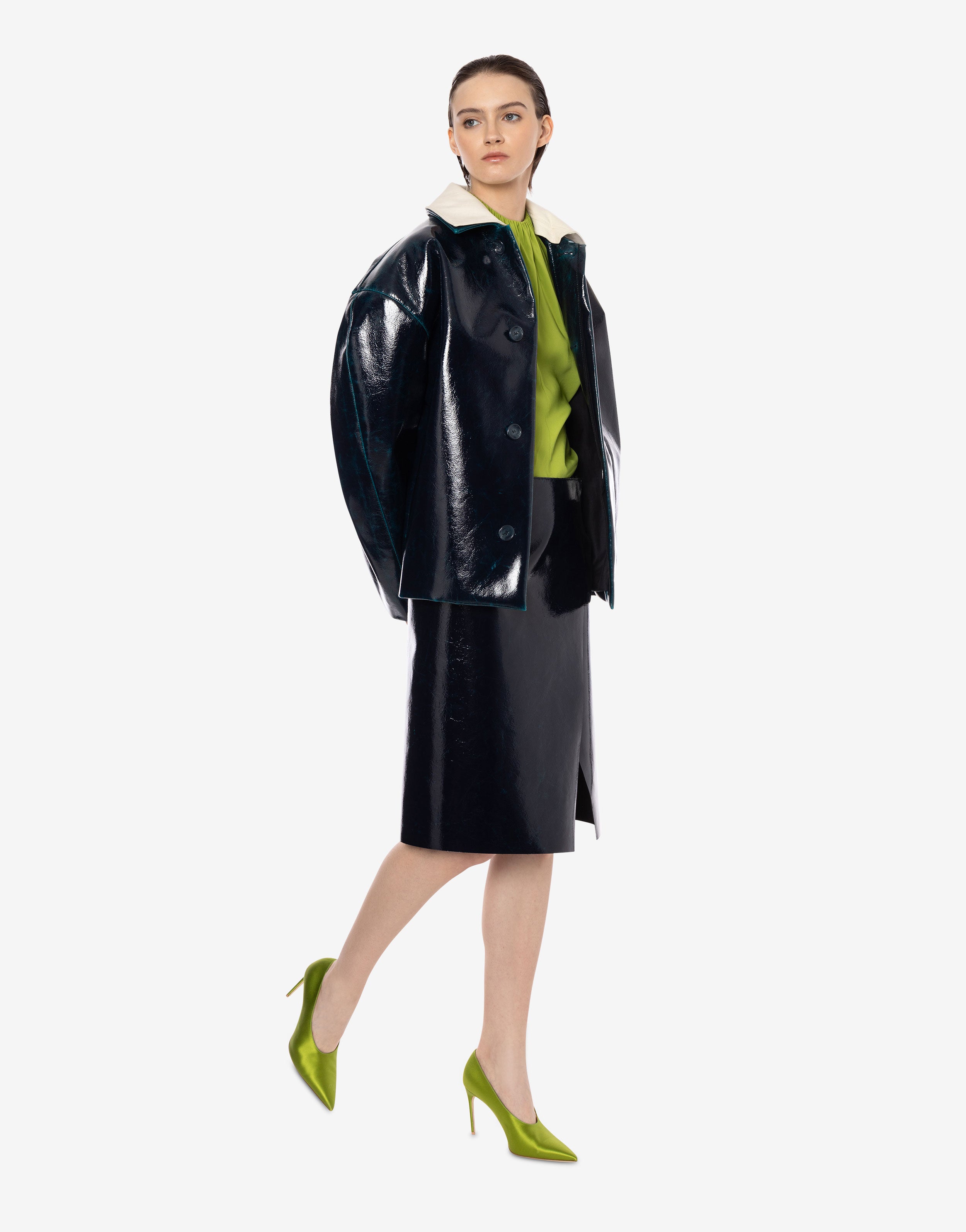 Peacoat in lana spalmata、mySite、aoinhome