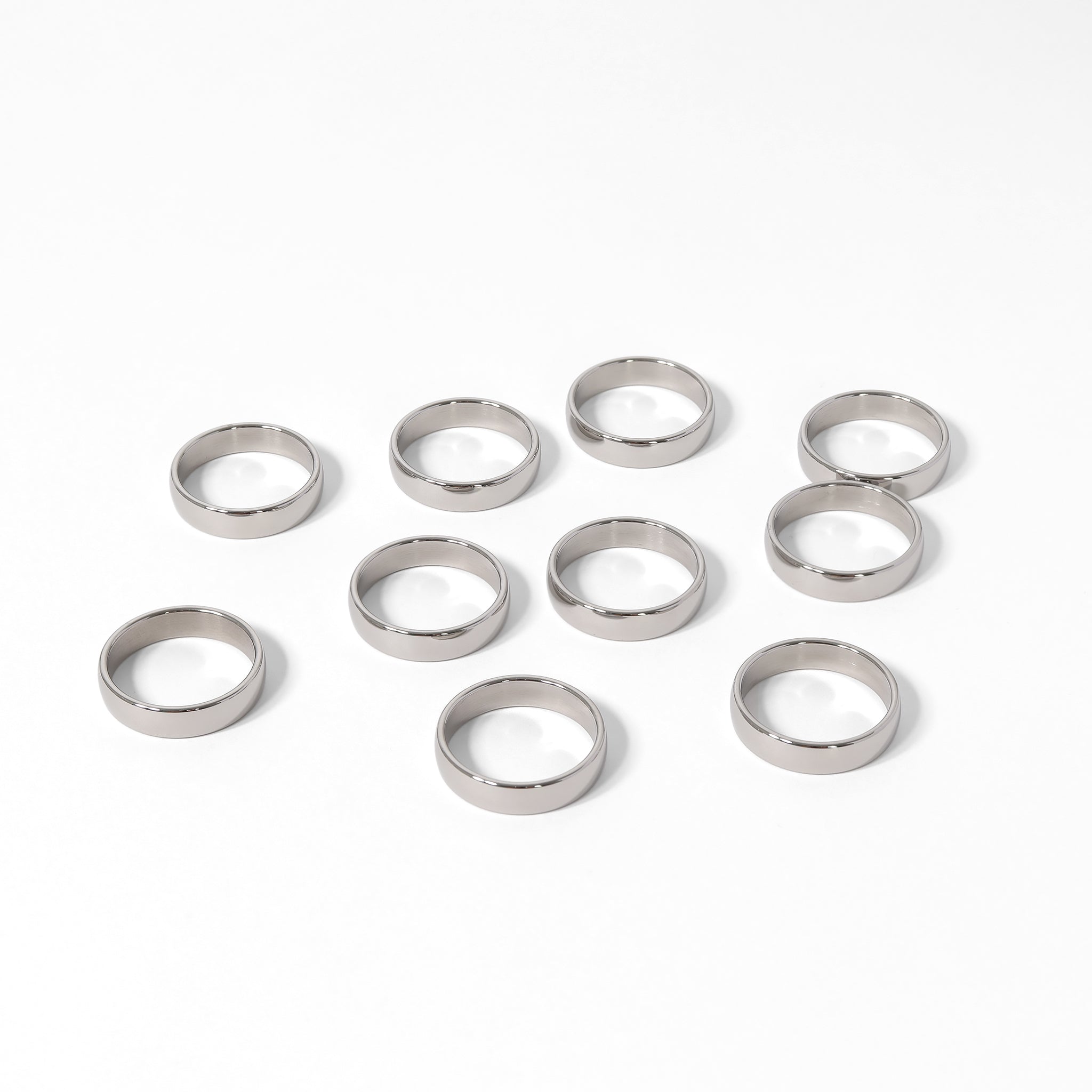 10 Pack - Polished Stainless Steel Blank Ring / PRJ2029、mySite、dreamappss