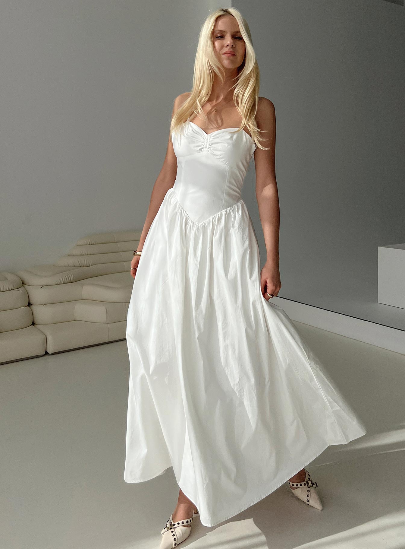 Ceremonious Maxi Dress White、mySite、solidvoid