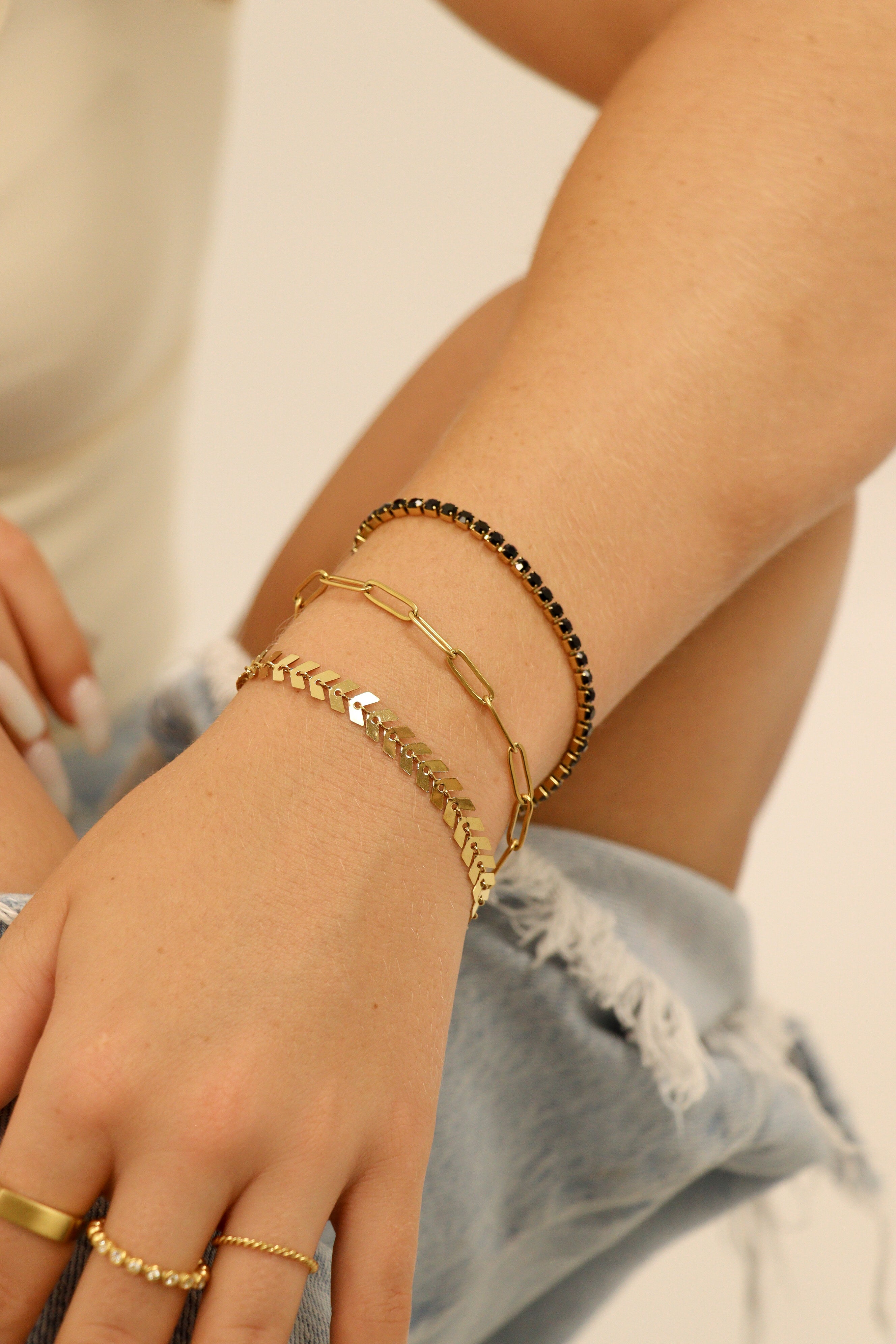 25 pc 18K Gold PVD Coated Stainless Steel Women's Layered Bracelet Set / BND0019、mySite、dreamappss