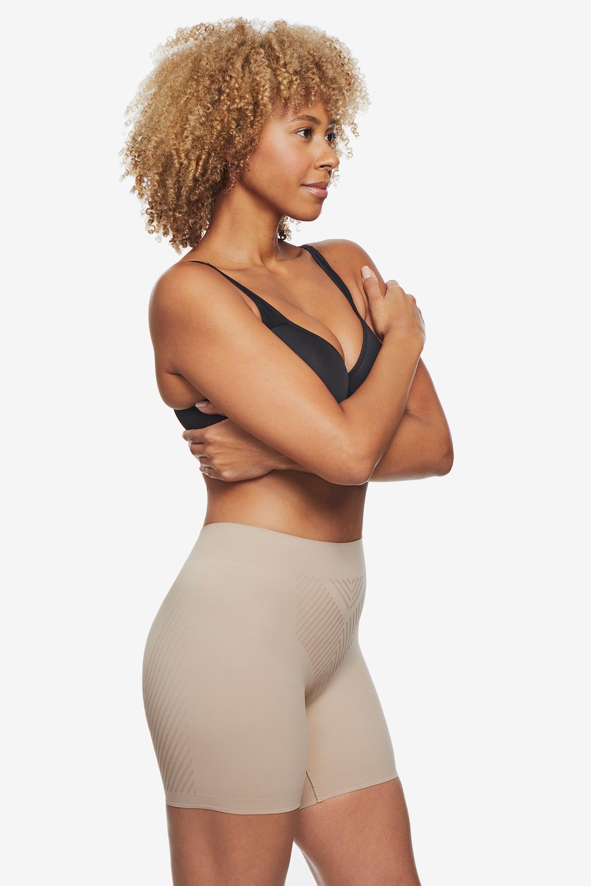  Iconic Core Mid-Thigh Shaping Short with Rear Lift in Stucco、mySite、justintrudeaud