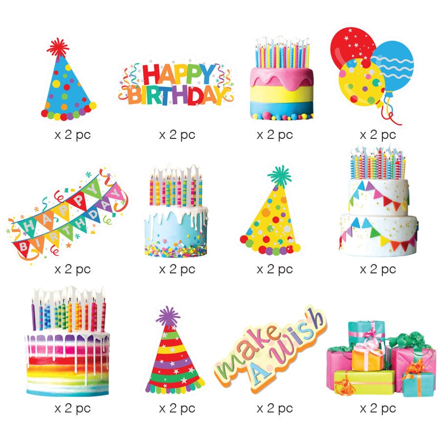  Die Cut Scrapbook Sticker Pack - Birthday、mySite、ghnorth
