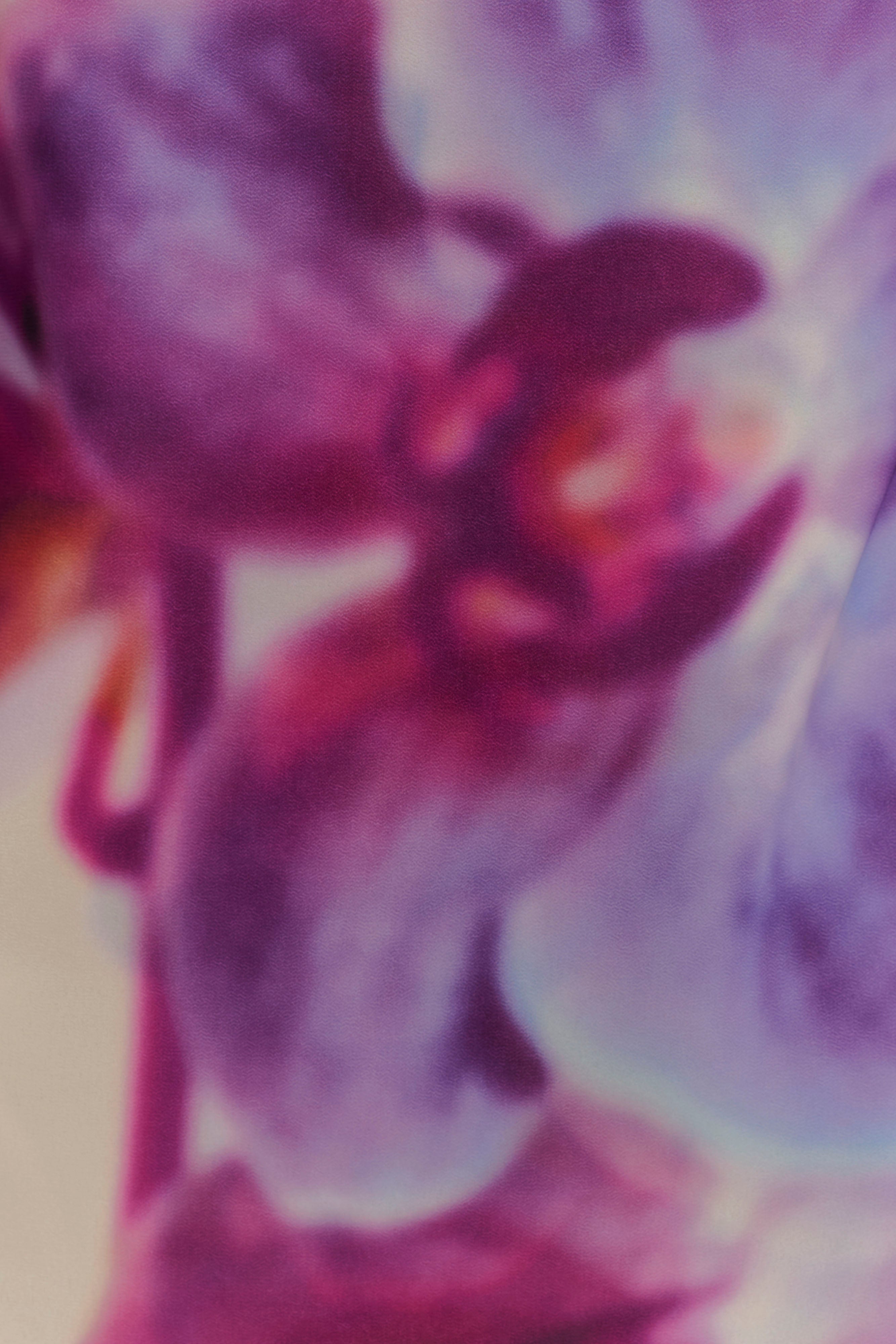 Amaya Strapless Chiffon Maxi Dress - Ivory Koi Orchid Print、mySite、solidvoid