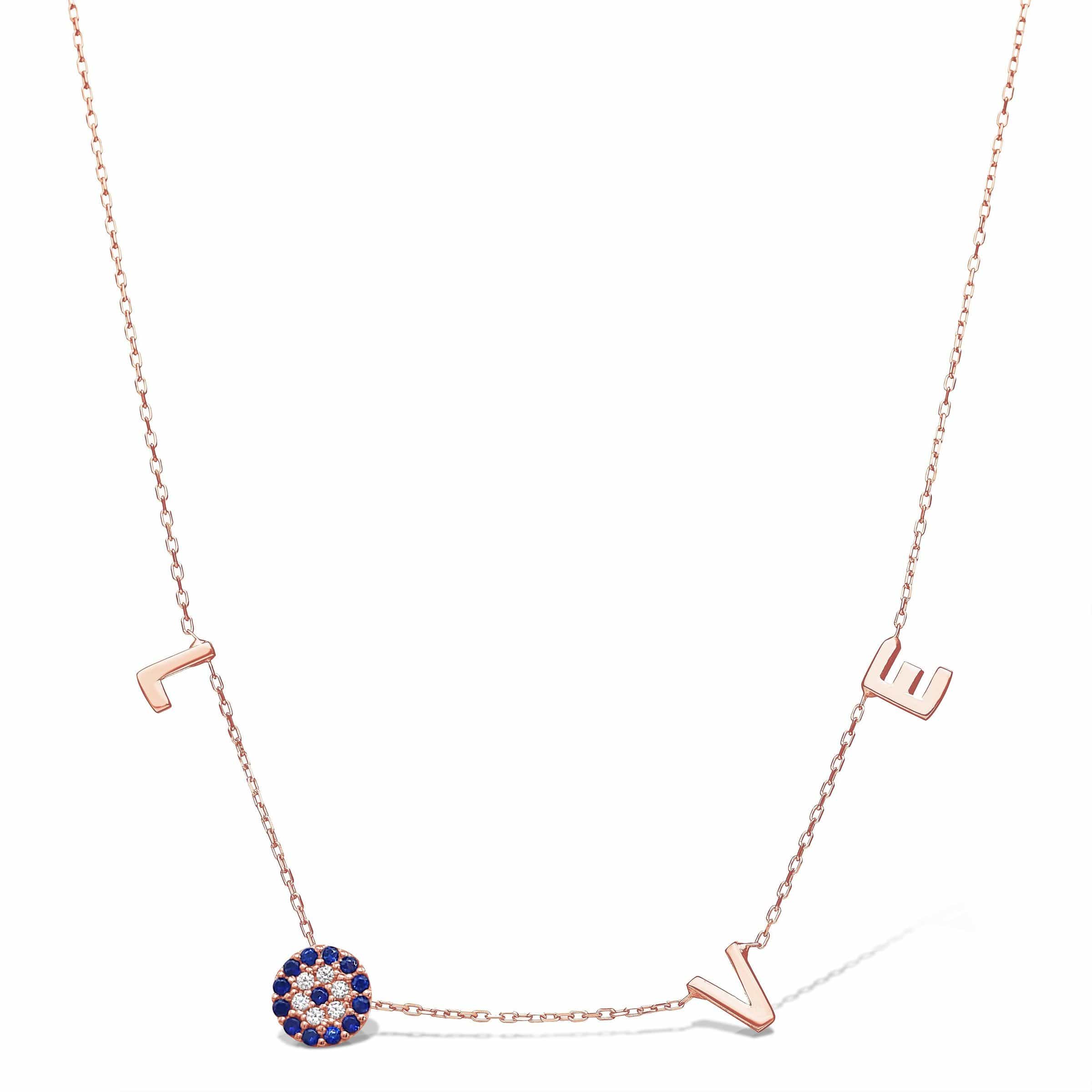 Evil Eye Love Necklace - Silver, Gold or Rose Gold、mySite、topwebapps