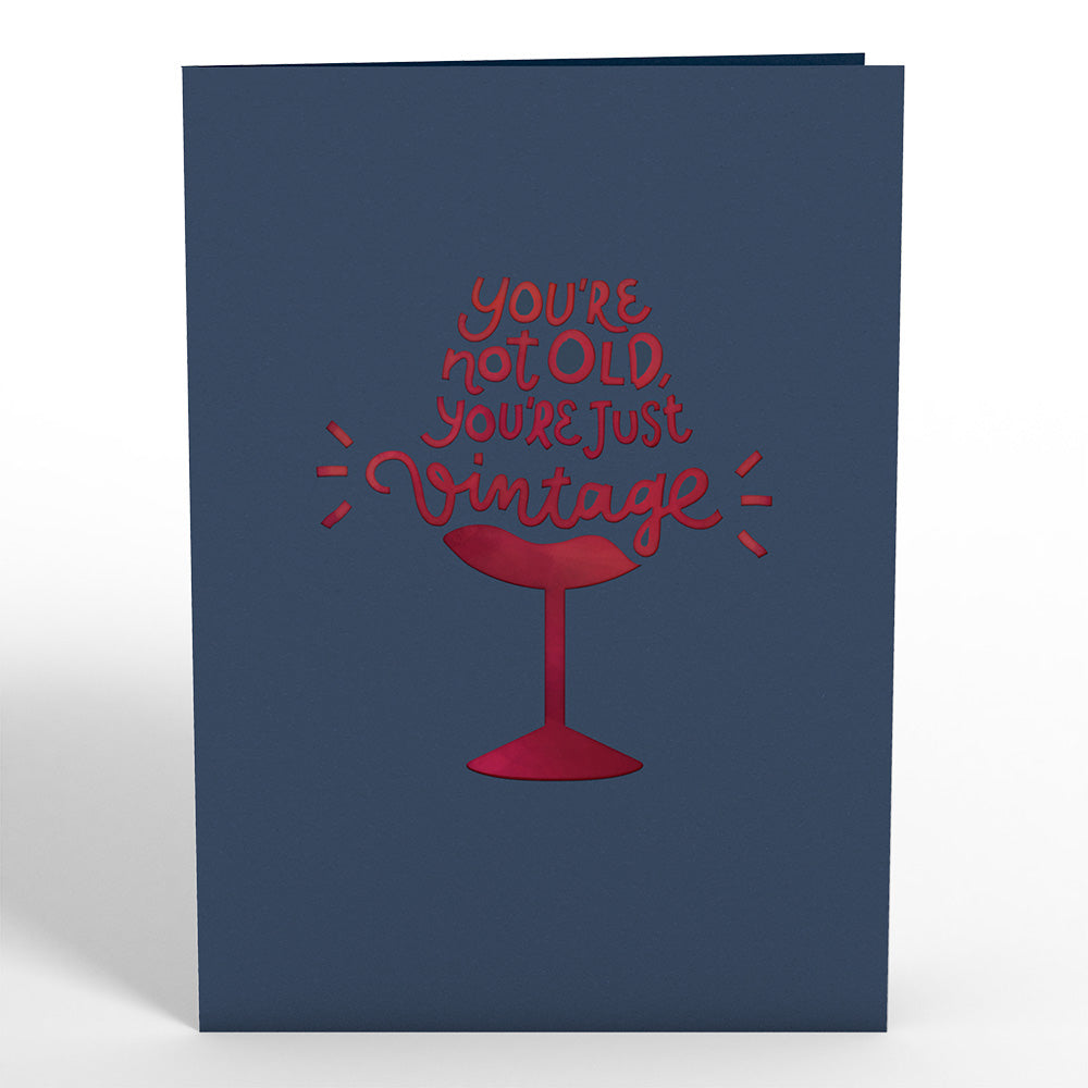 Vintage Wine Birthday Pop-Up Card、mySite、solidvoid