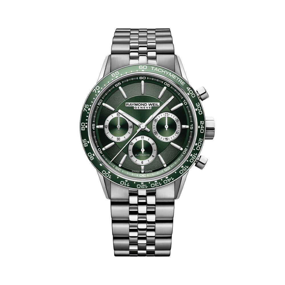 Freelancer Automatic Chronograph Ceramic Bezel 43.5mm - Green on Bracelet、mySite、botmansion