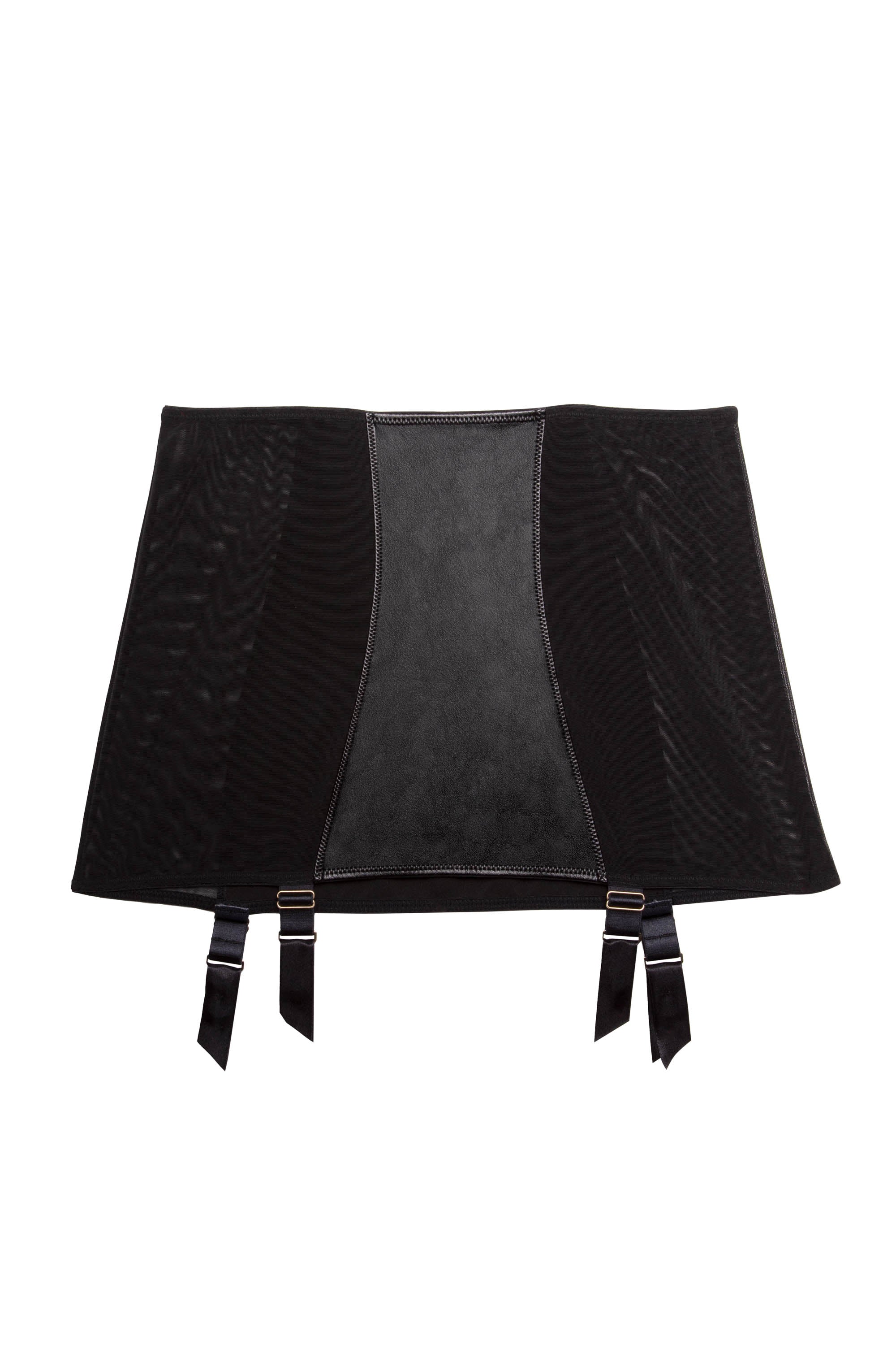 Iris Black Leatherette and Mesh Roll-On Girdle、mySite、bengalsvssteelers