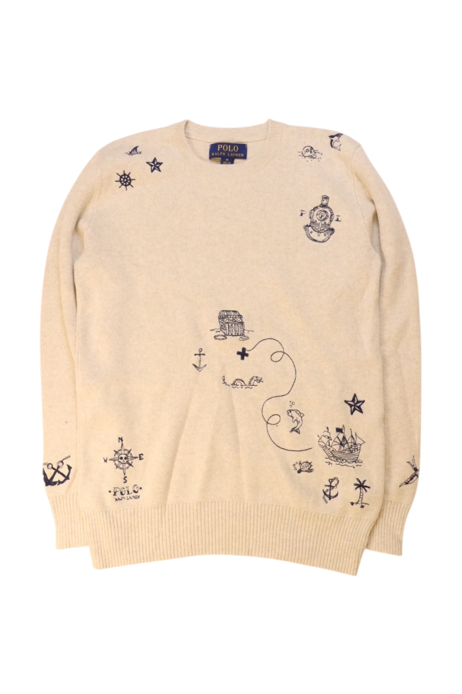 Polo Ralph Lauren Knit Sweater With Nautical Embroidery, Size 10-12Y、mySite、g9winljtr