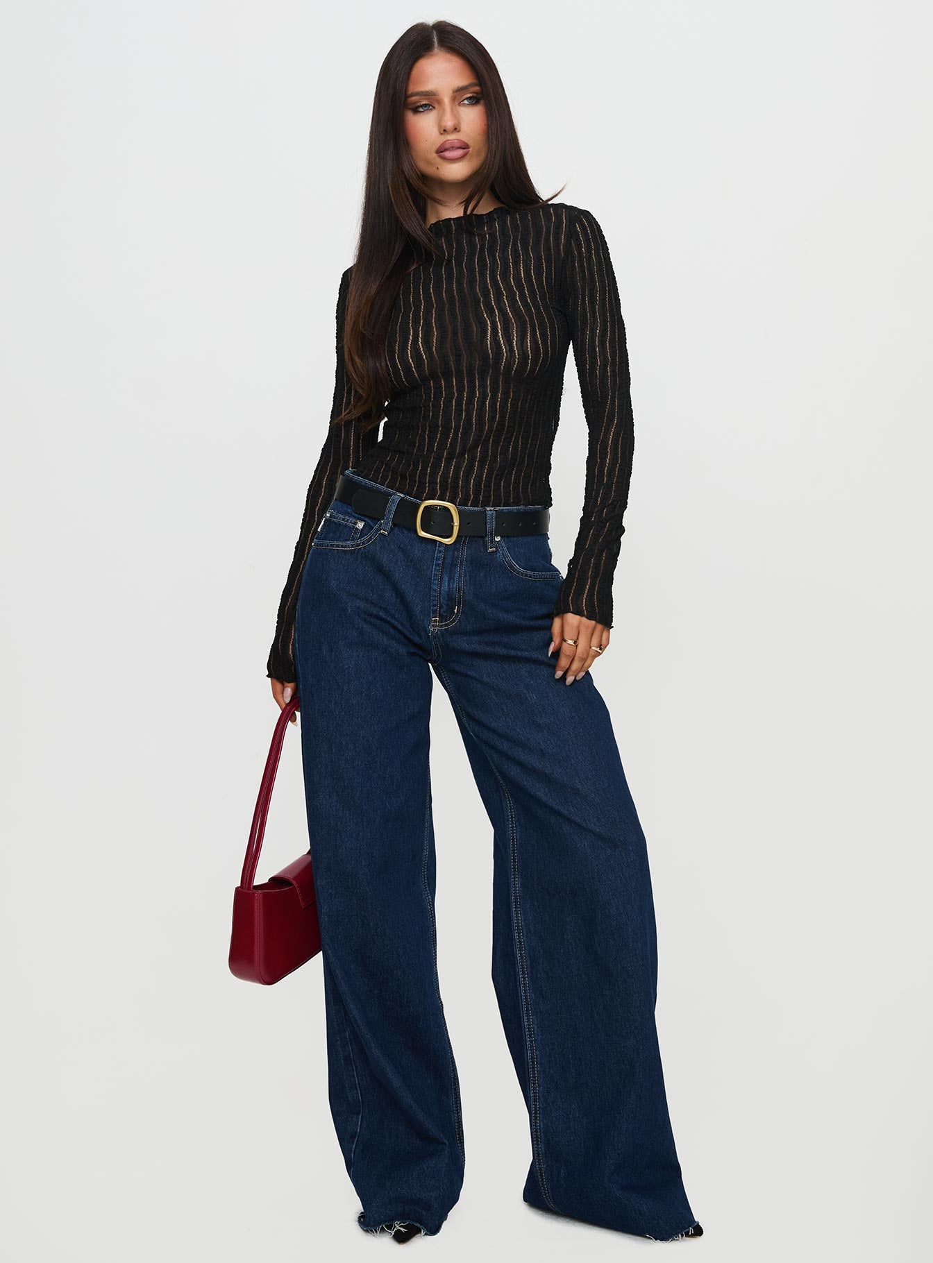 Padra Long Sleeve Top Black、mySite、solidvoid