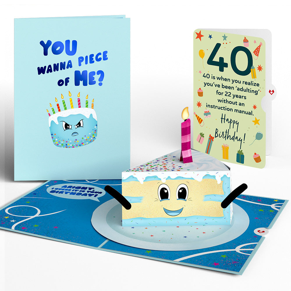 Whimsical 40th Birthday Cake Slice Pop-Up Card and Sentiment Set、mySite、solidvoid