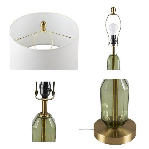 Faceted Brown Glass Table Lamp Brown See below、、eastwooduniform