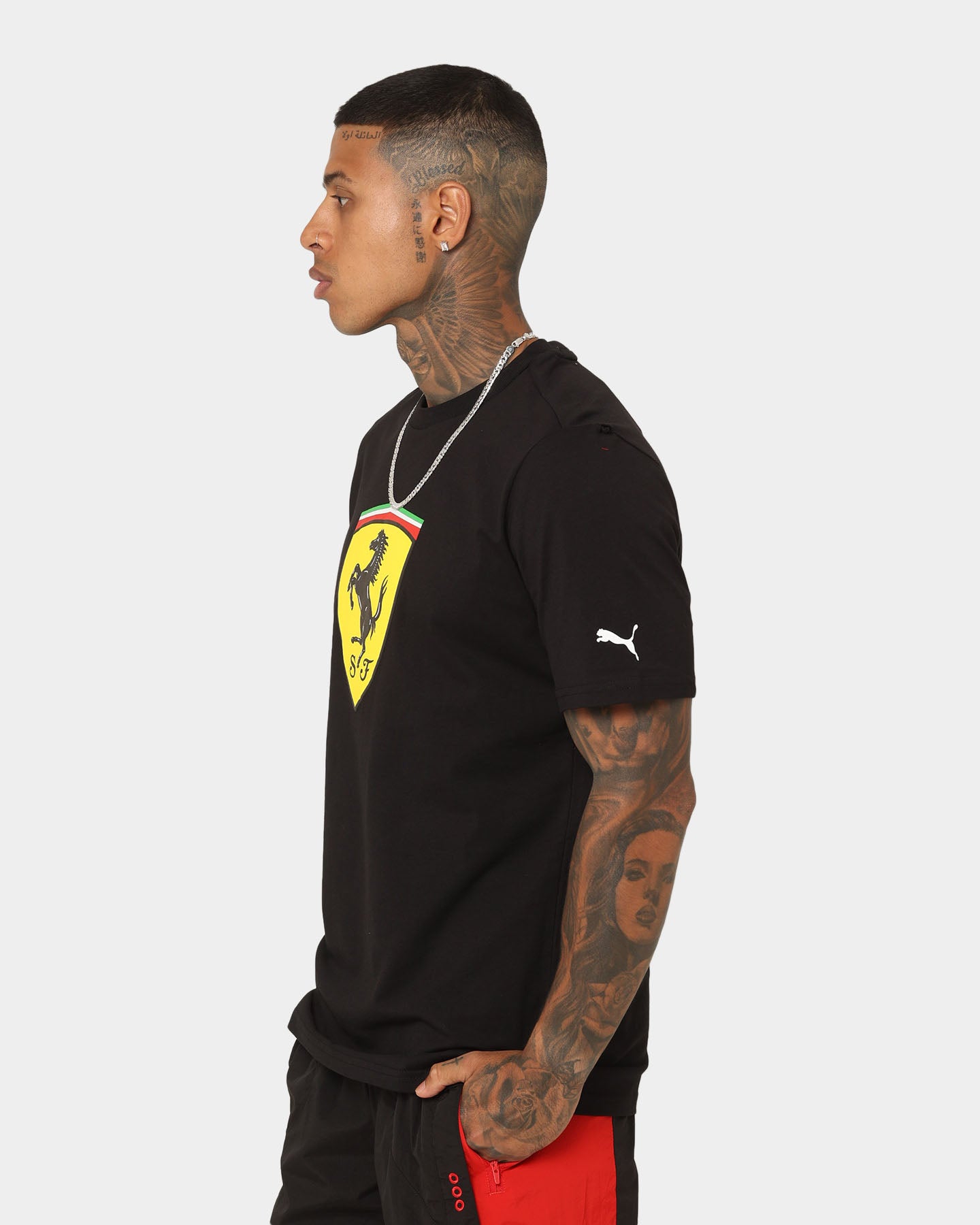 Puma X Ferrari Motorsports Race Big Shield T-Shirt Puma Black、mySite、zt4zffjzw