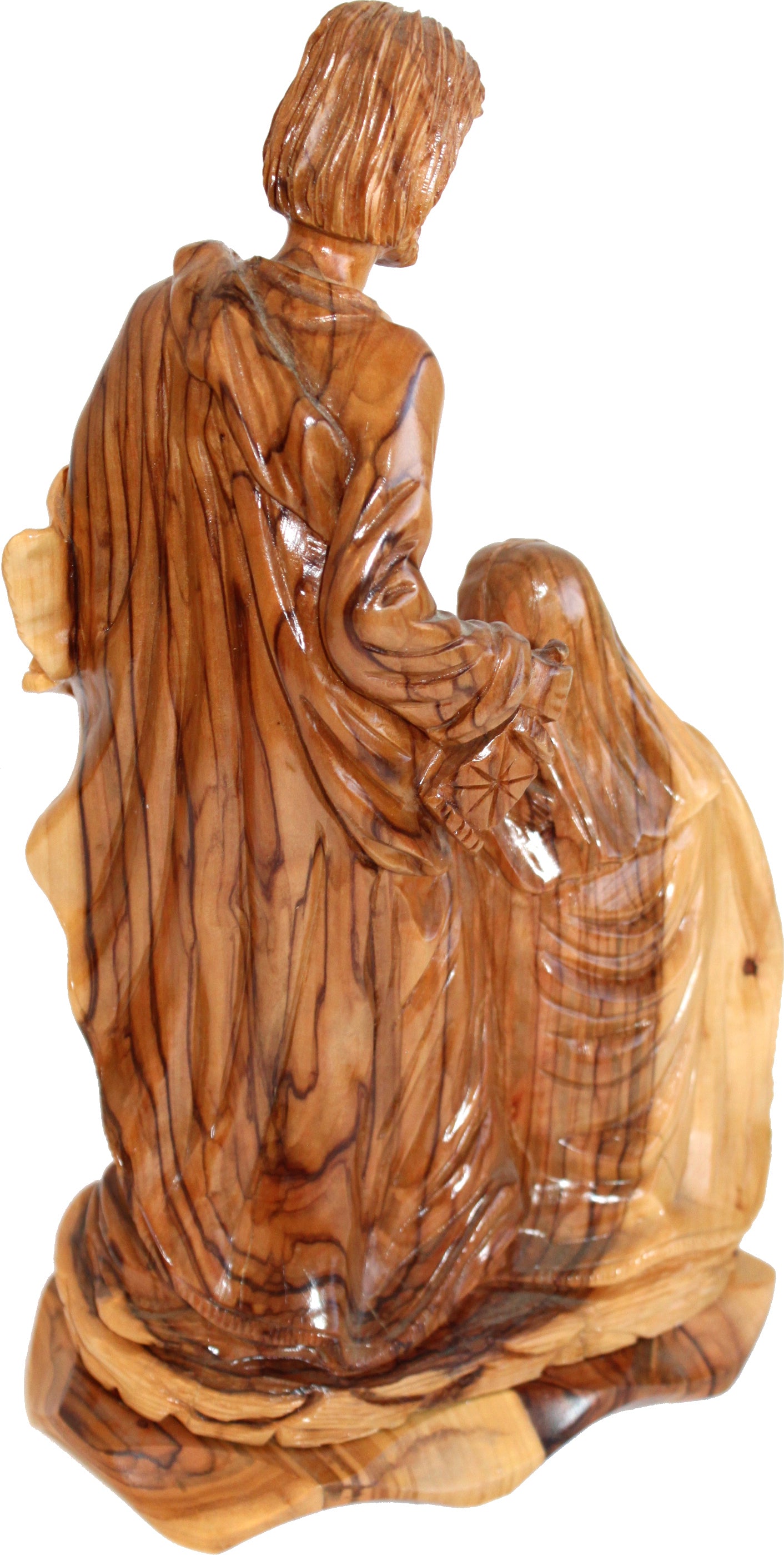  Holy Family Olive Wood Statue - Museum Quality - Model II (28 cm or 11 inches high)、mySite、elrpsem3k