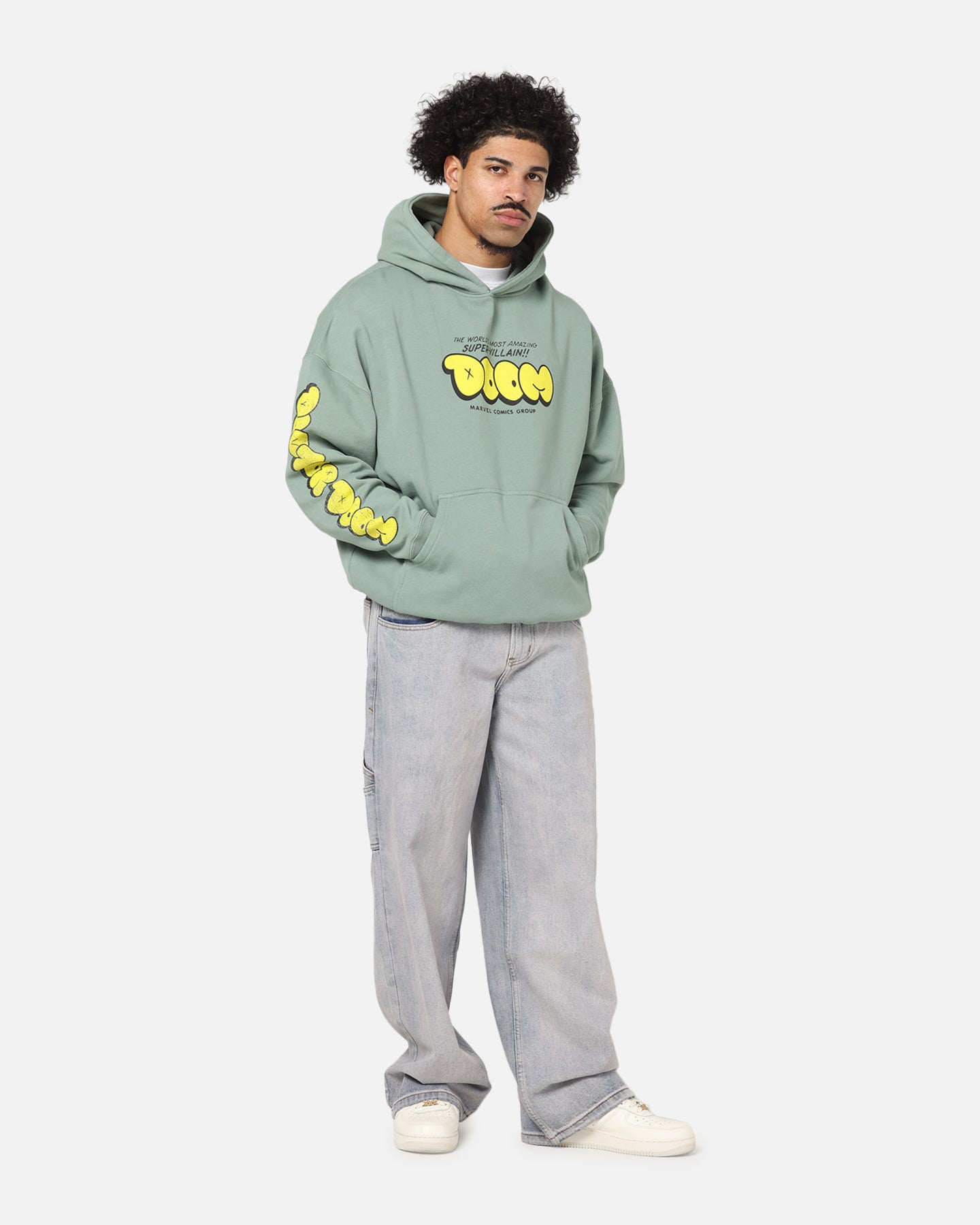 73 Studio Marvel Fantastic Four Doctor Doom Villian Hoodie Washed Green、mySite、zt4zffjzw