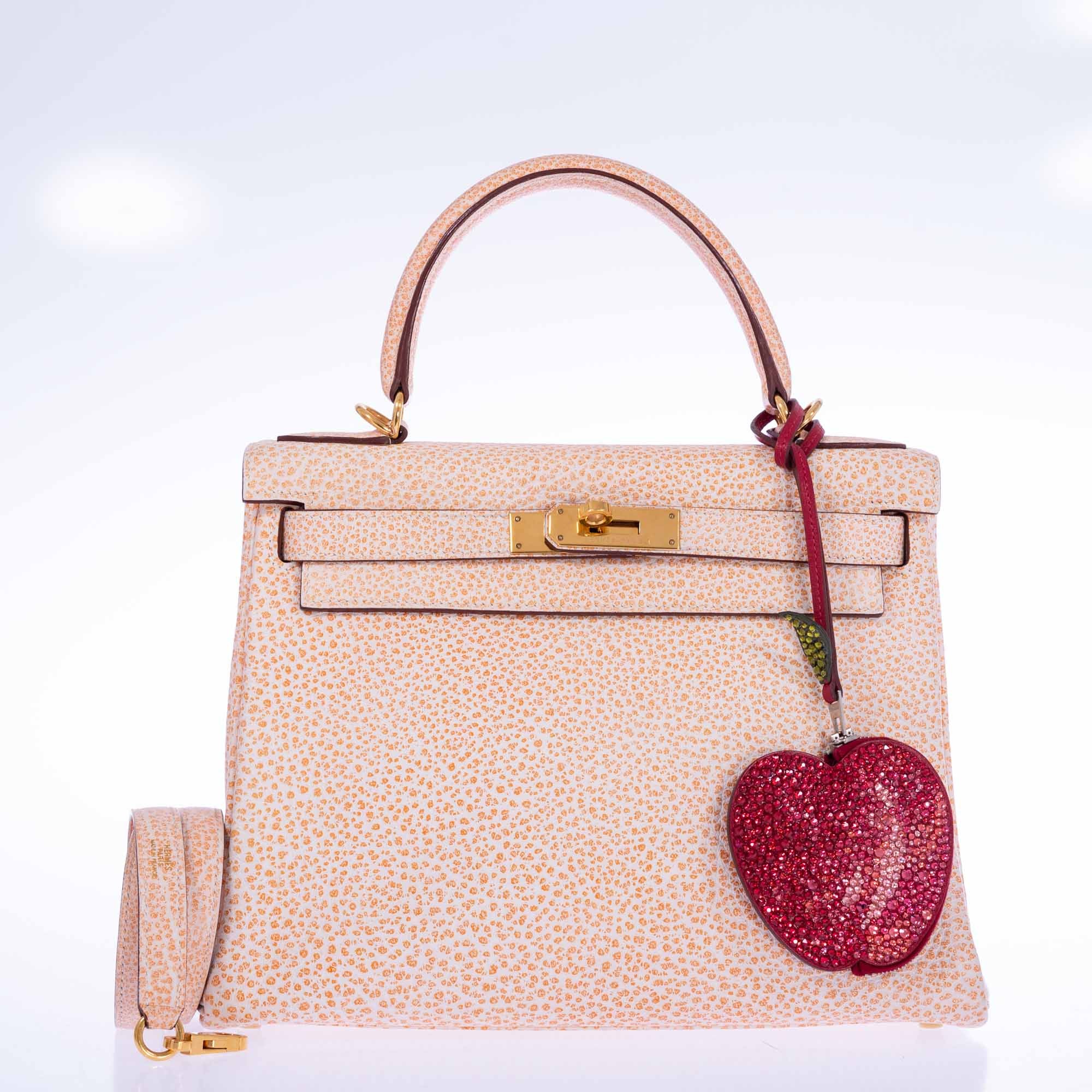 Hermès Kelly 28 Retourne Orange Dalmatian Buffalo Skipper Gold Hardware、mySite、garminoutage.com