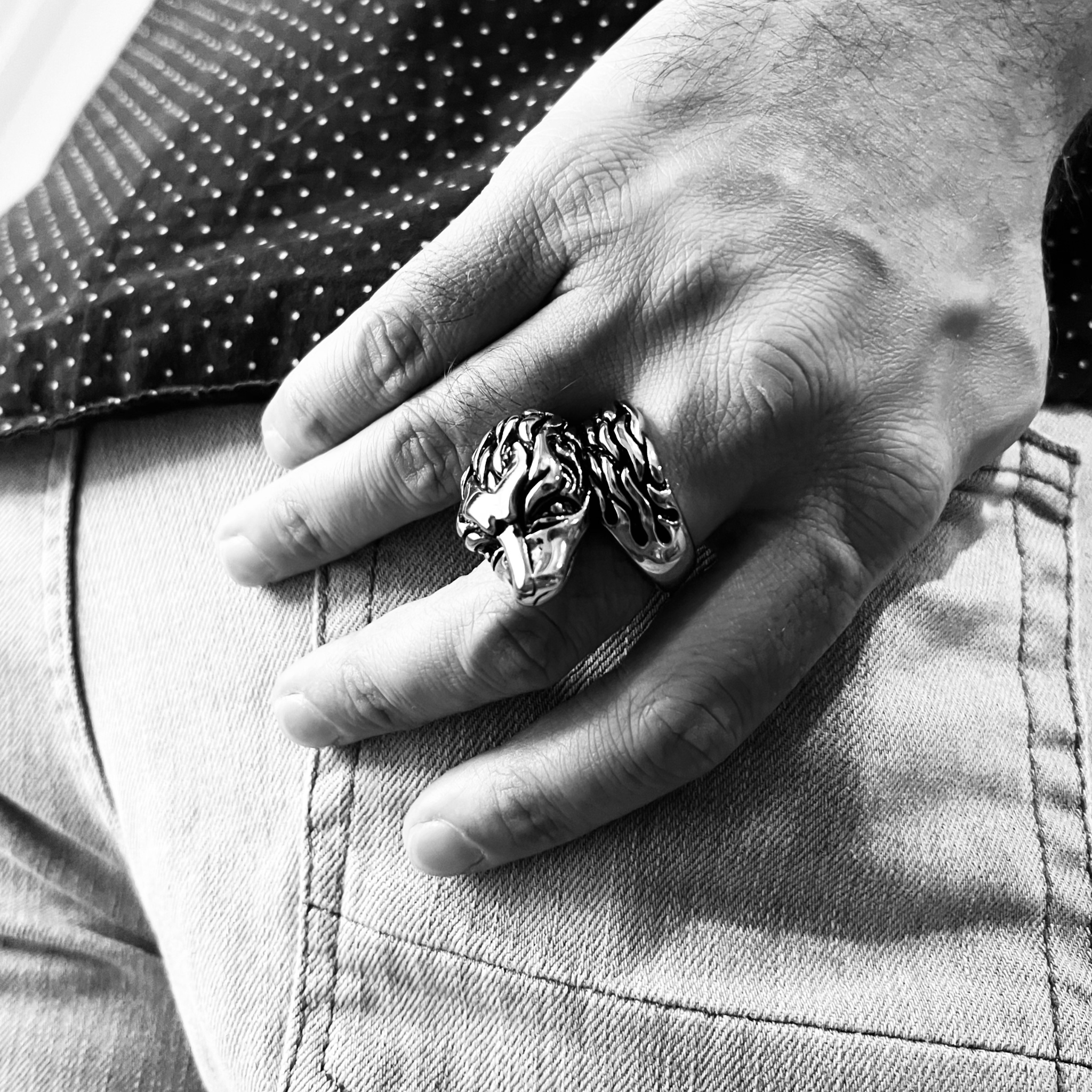 Large Detailed Fox Stainless Steel Ring / SCR4006、mySite、dreamappss