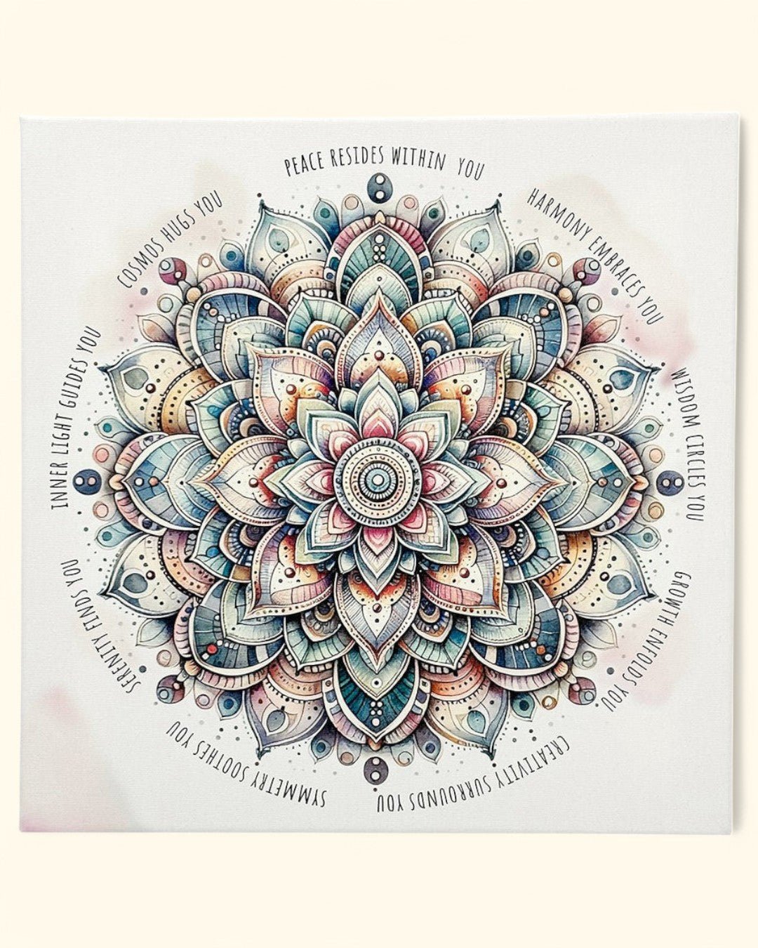 Harmony And Wisdom Mandala Inspirational Canvas Print、mySite、topwebapps