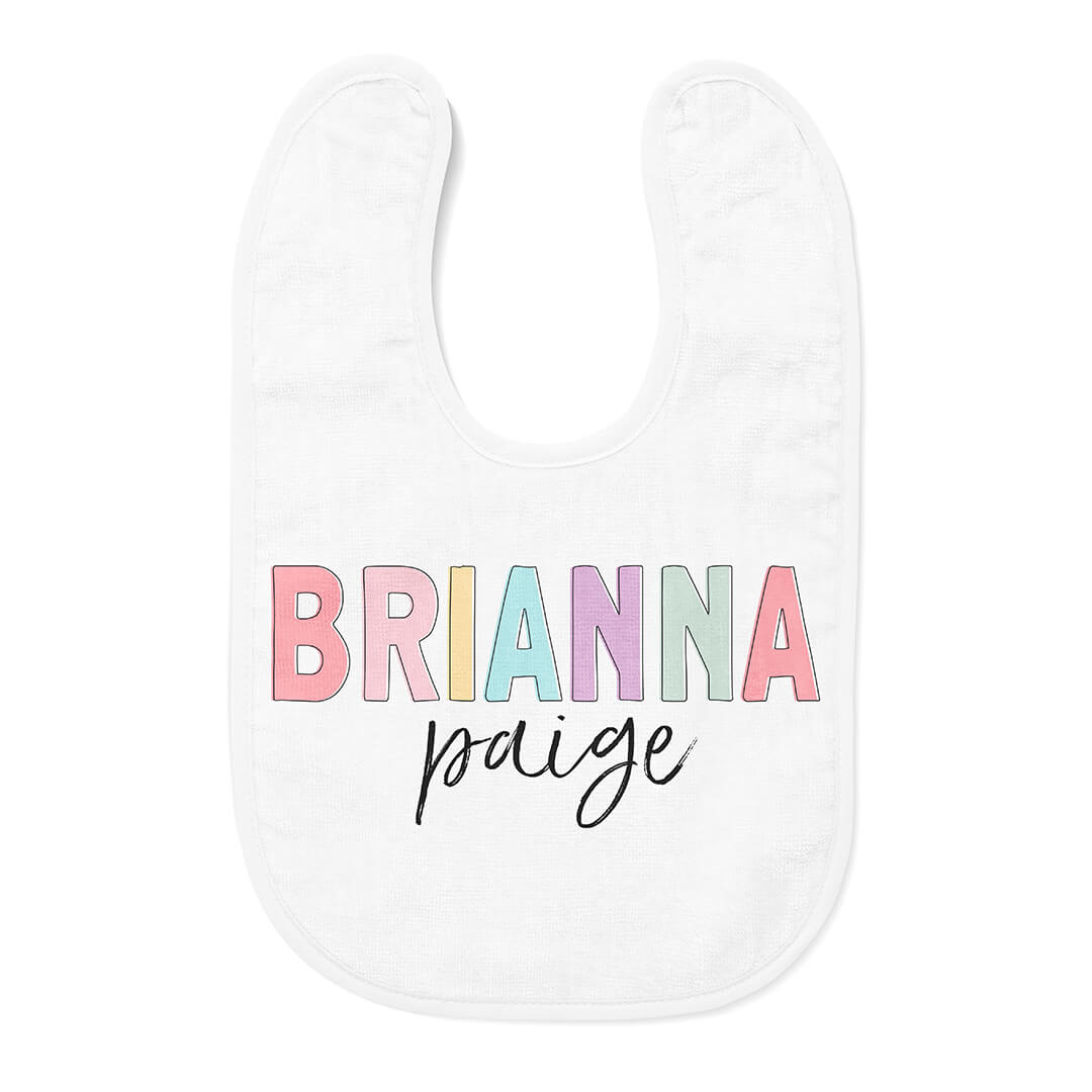  Personalized Color Block Baby Name Bib | Unicorn、mySite、layawaytickets