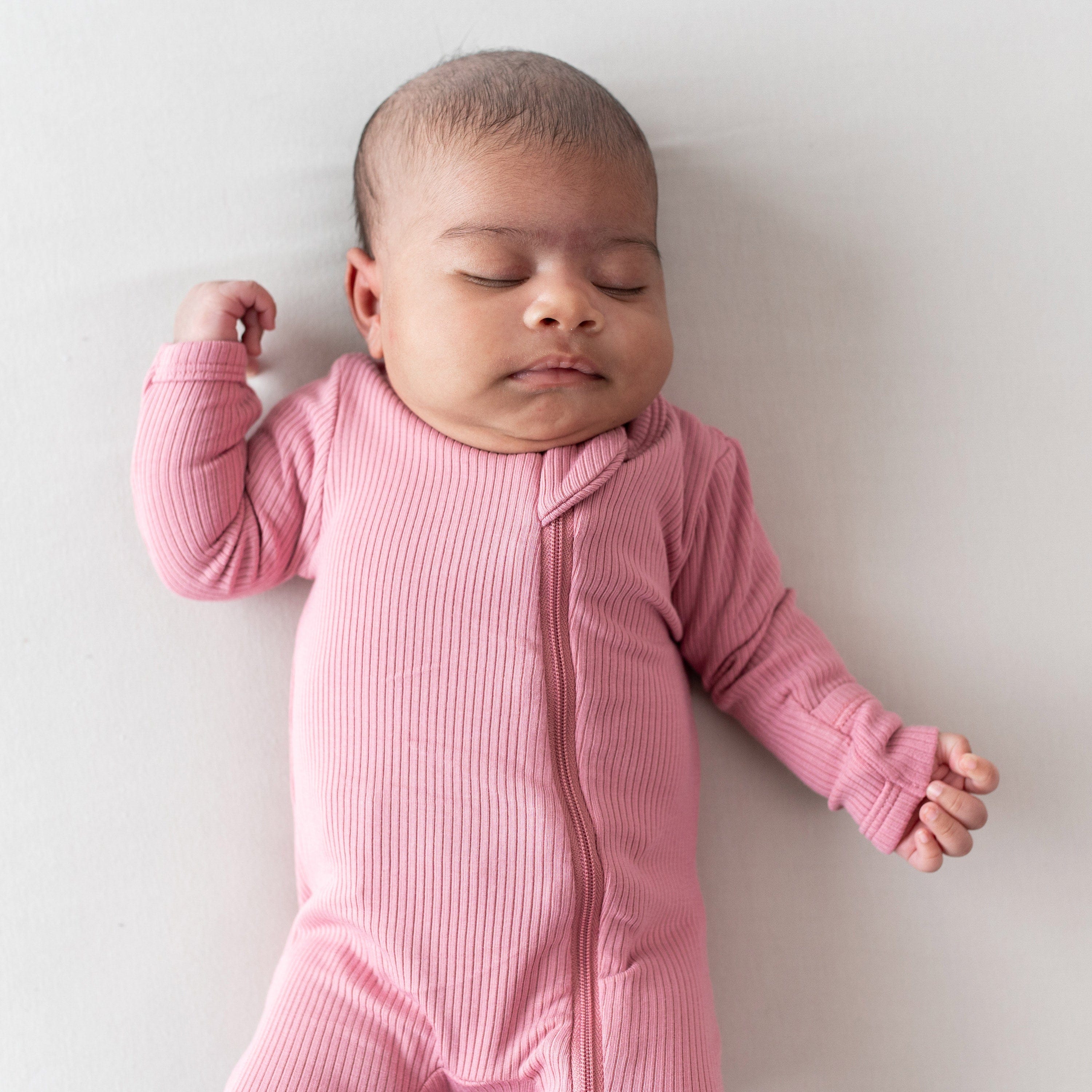  Ribbed Zipper Footie in Apple Blossom、mySite、layawaytickets