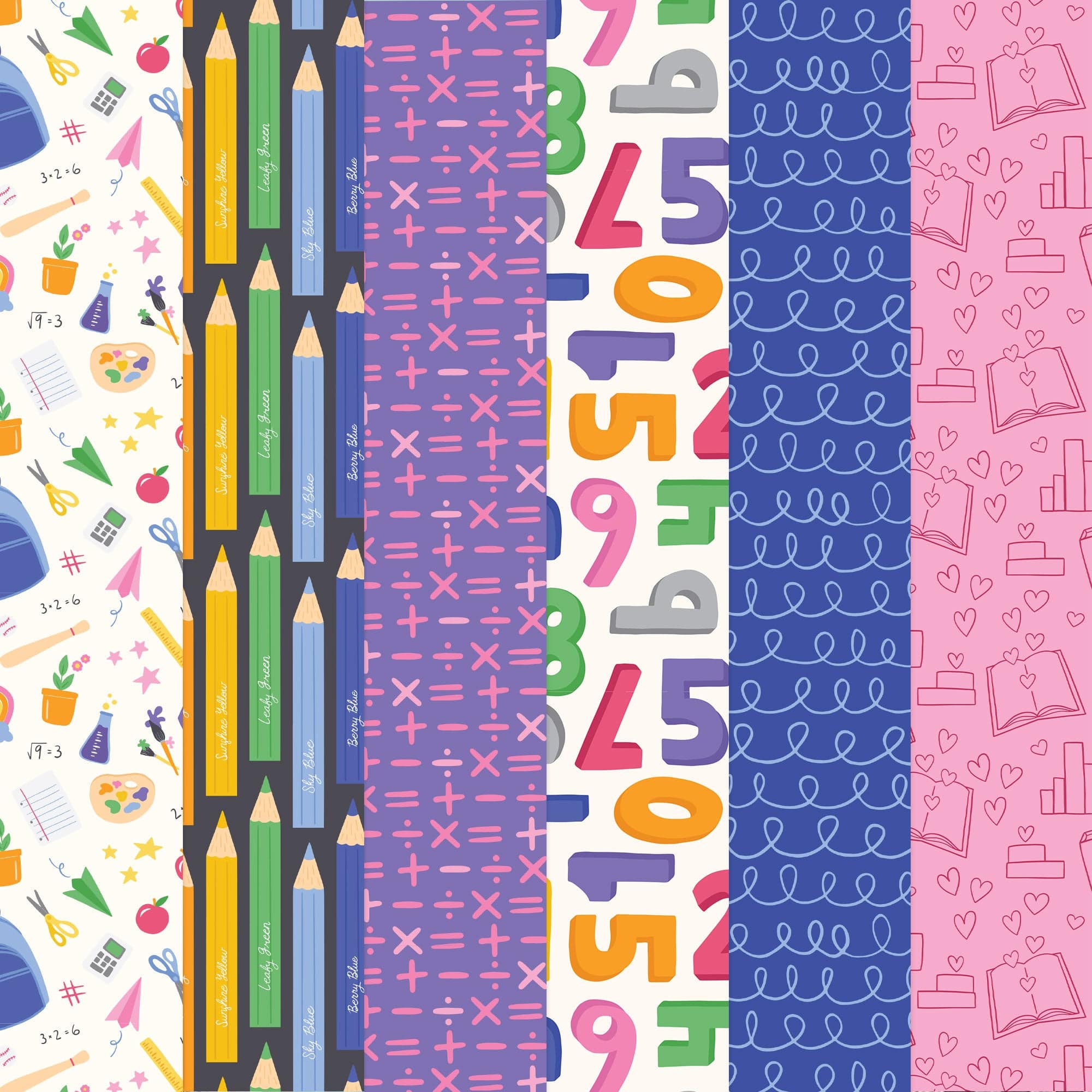  School Days Pattern 12 x 12 Scrapbook Paper Set、mySite、ghnorth