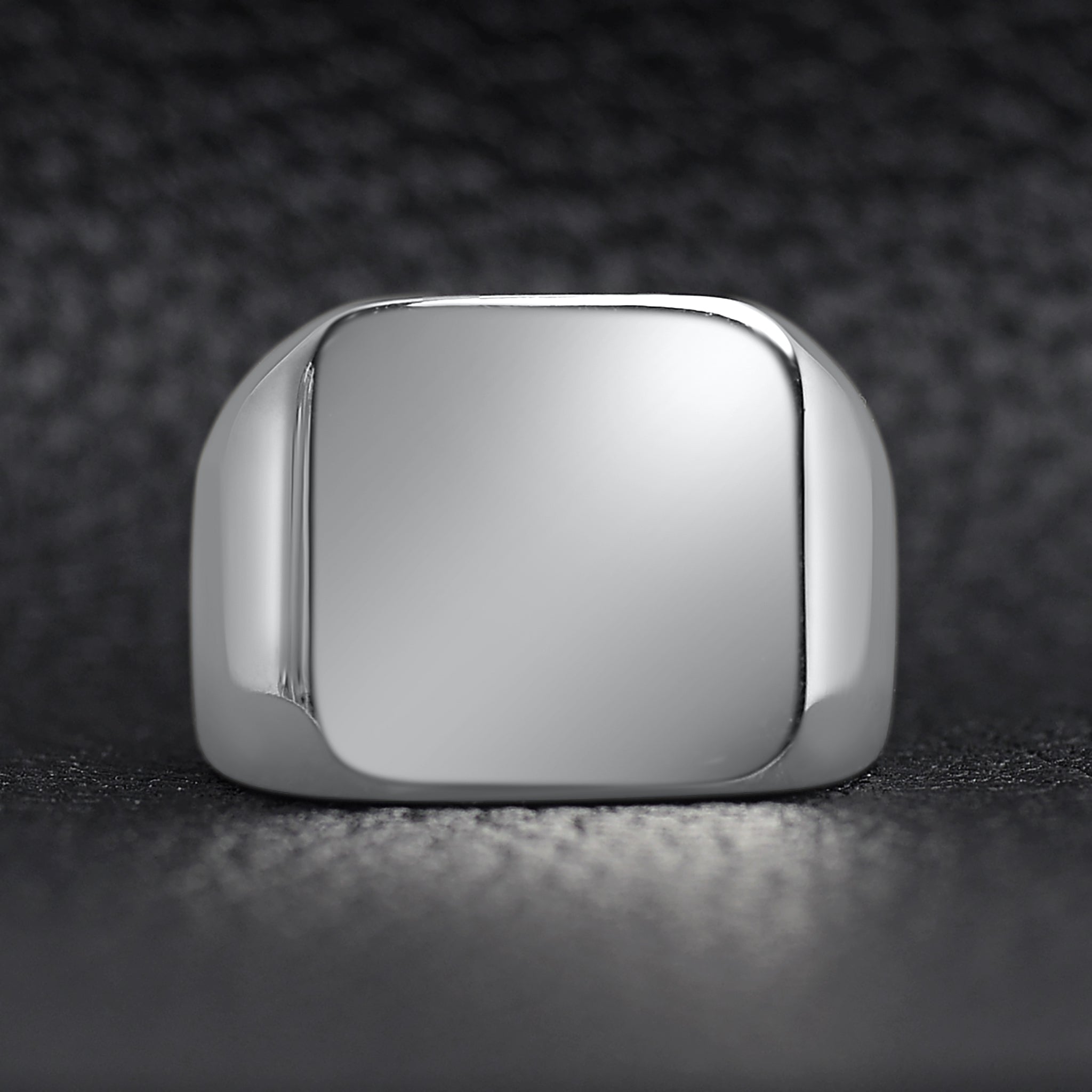 Stainless Steel Polished Blank Signet Ring / SCR3055、mySite、dreamappss