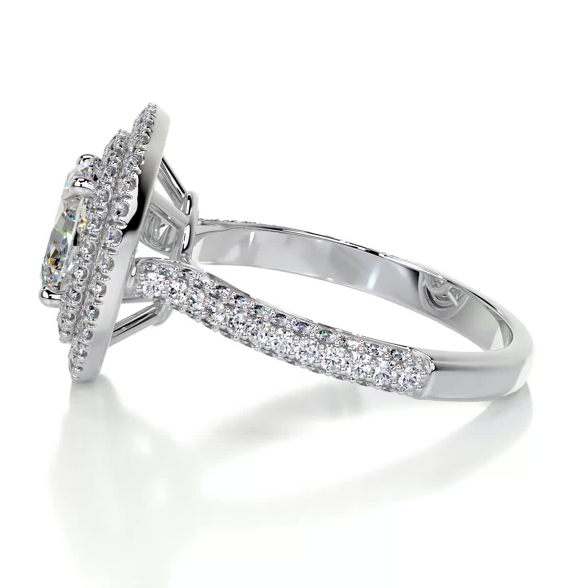 Nora Moissanite & Diamond Ring -18K White Gold、mySite、hinf8tx79