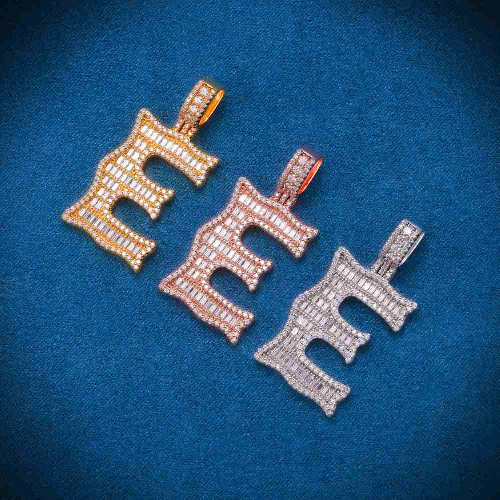 Moissanite Baguette Letter E Pendant、mySite、hinf8tx79