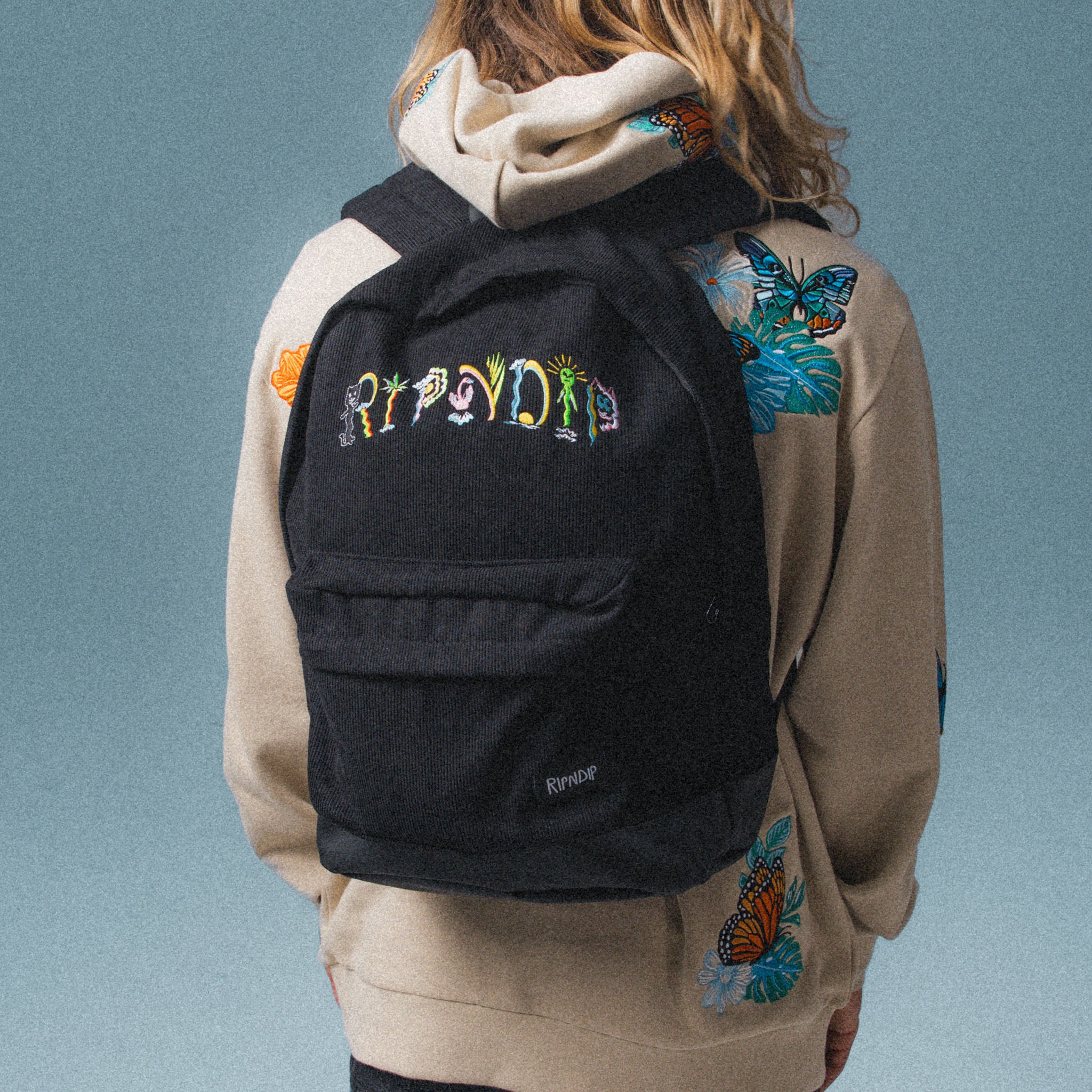  Venice Corduroy Backpack (Black)、mySite、merchandisen