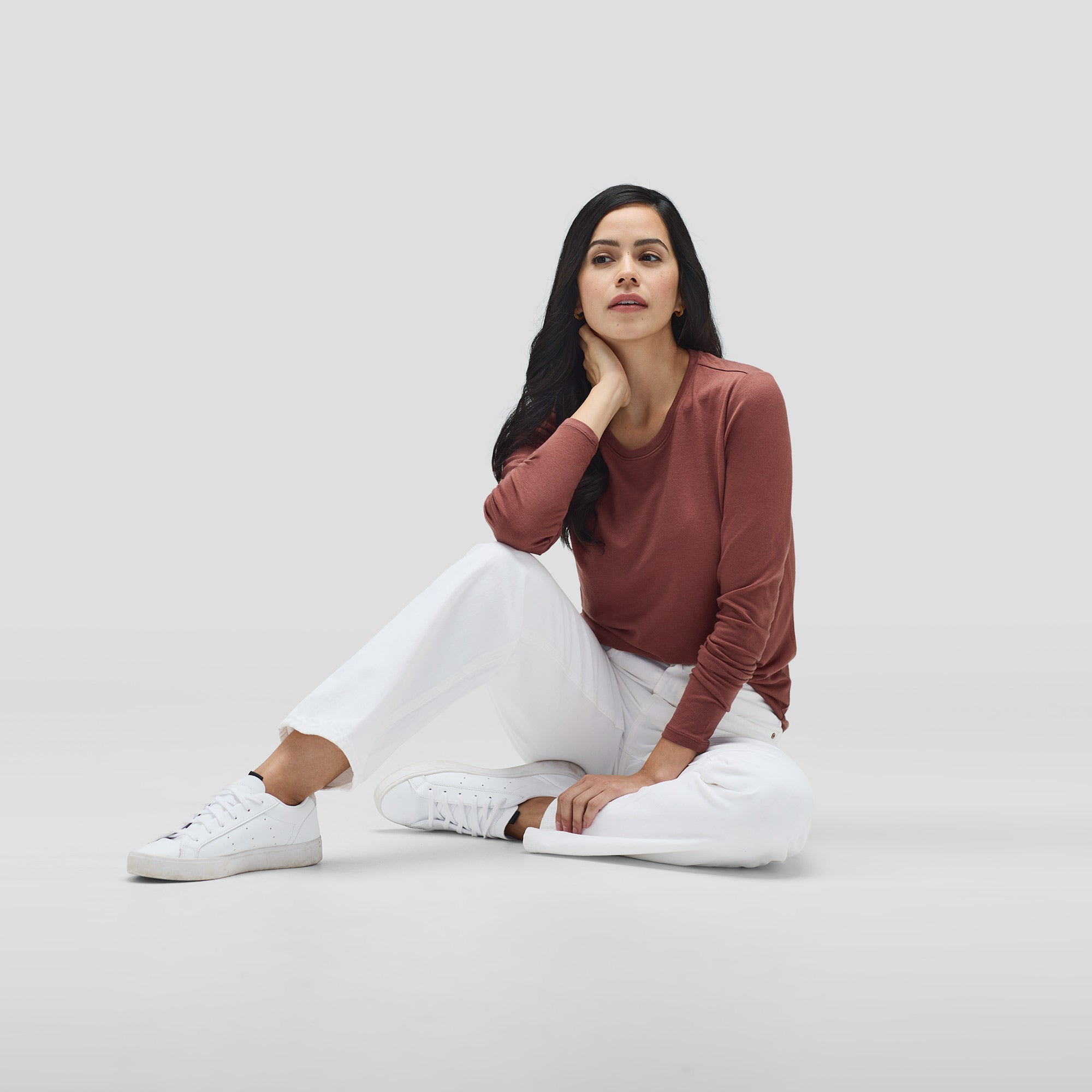 Women's Long Sleeve Merino Crew、mySite、noshort