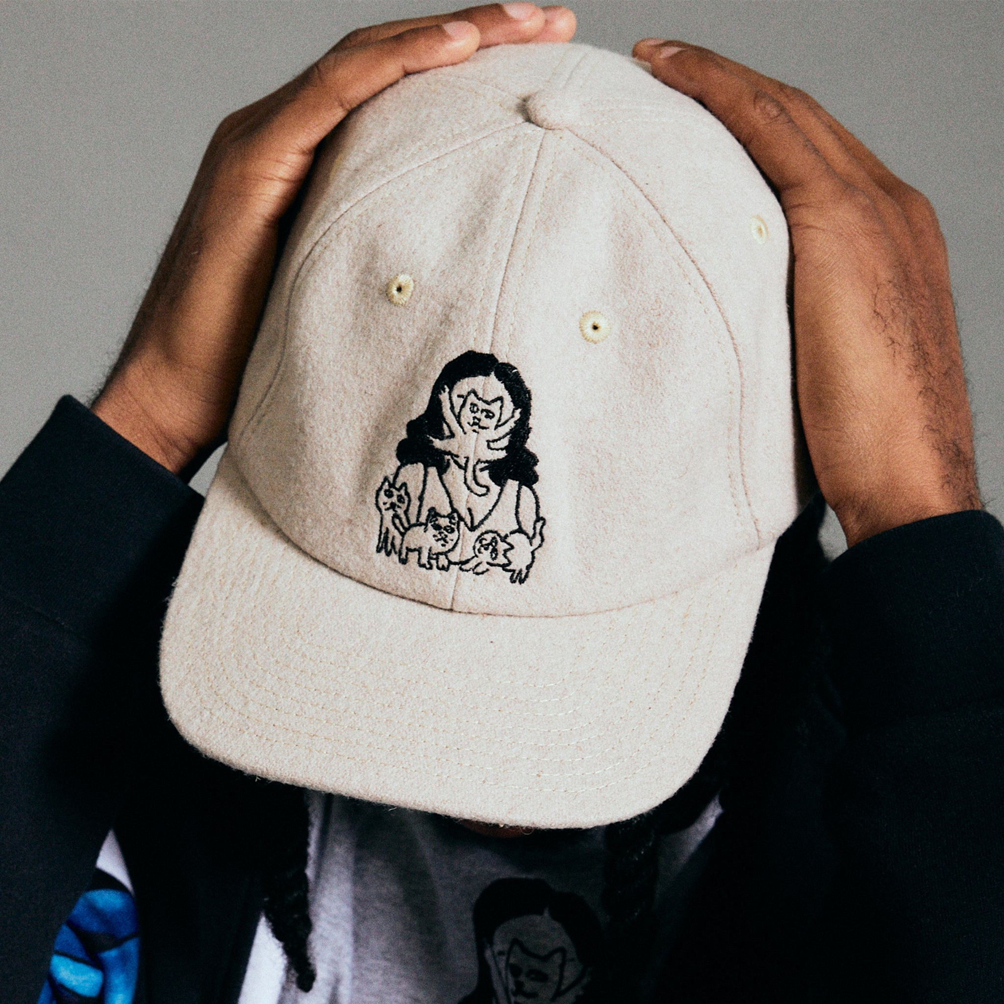  Cat Lady Wool Strapback Hat (Charcoal)、mySite、merchandisen