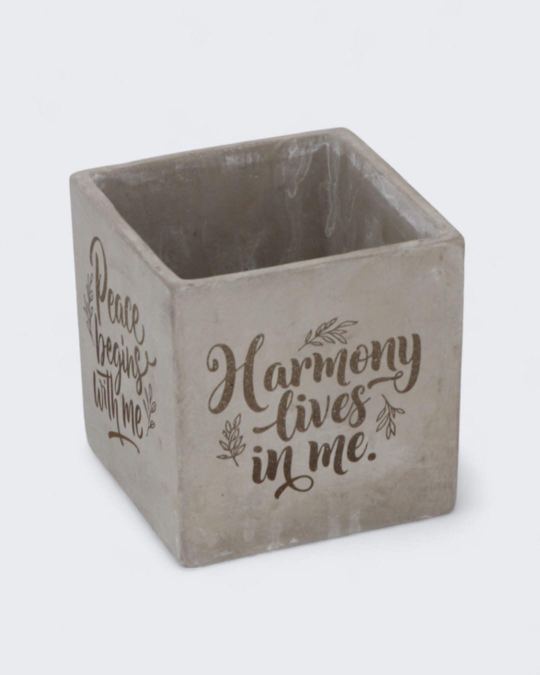 Inspirational Cast Stone Planter – 4-Sided Engraved “Stillness Anchors Me” Cement Pot、mySite、topwebapps