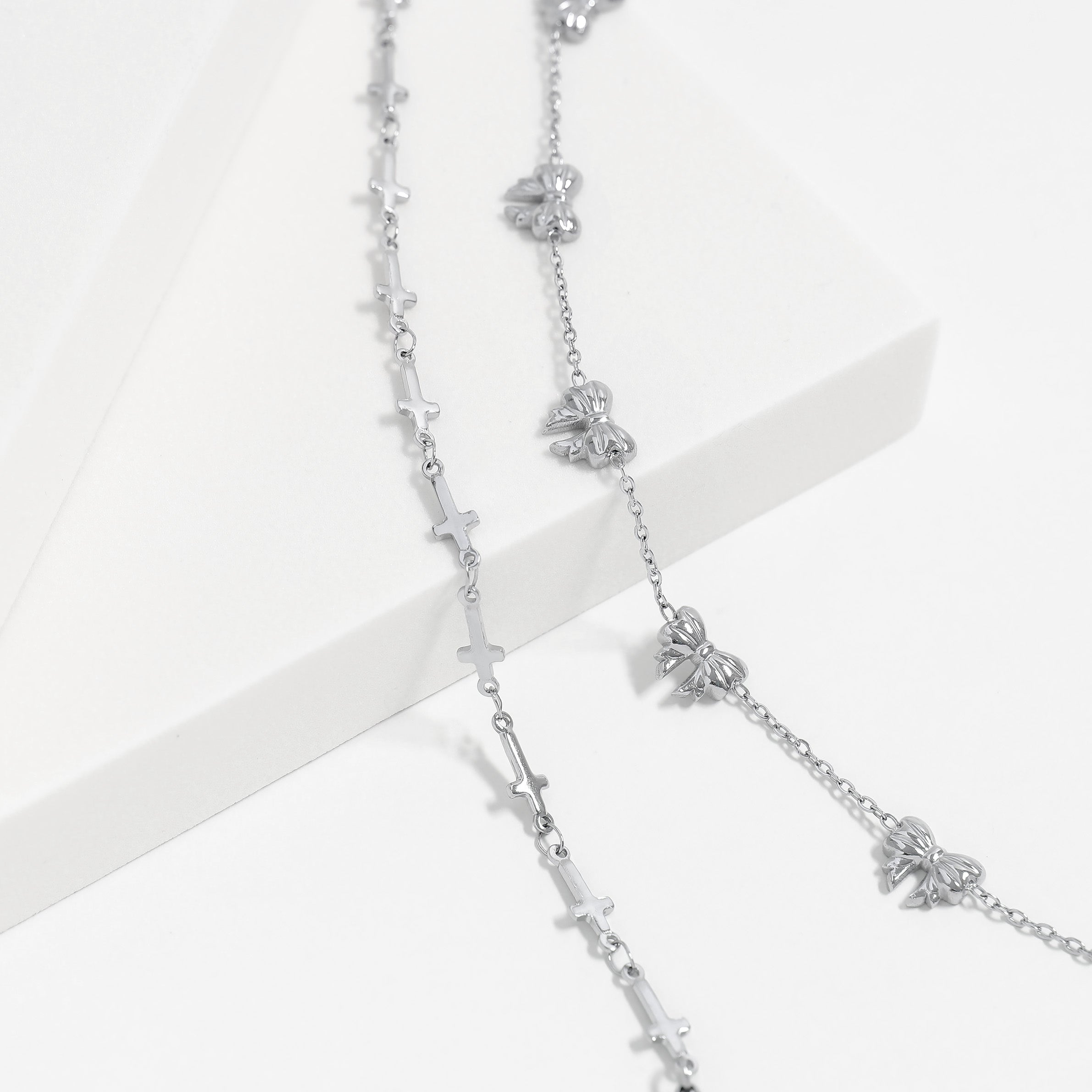 18K Gold PVD Stainless Steel Cross Chain Bracelet / BRJ1062、mySite、dreamappss