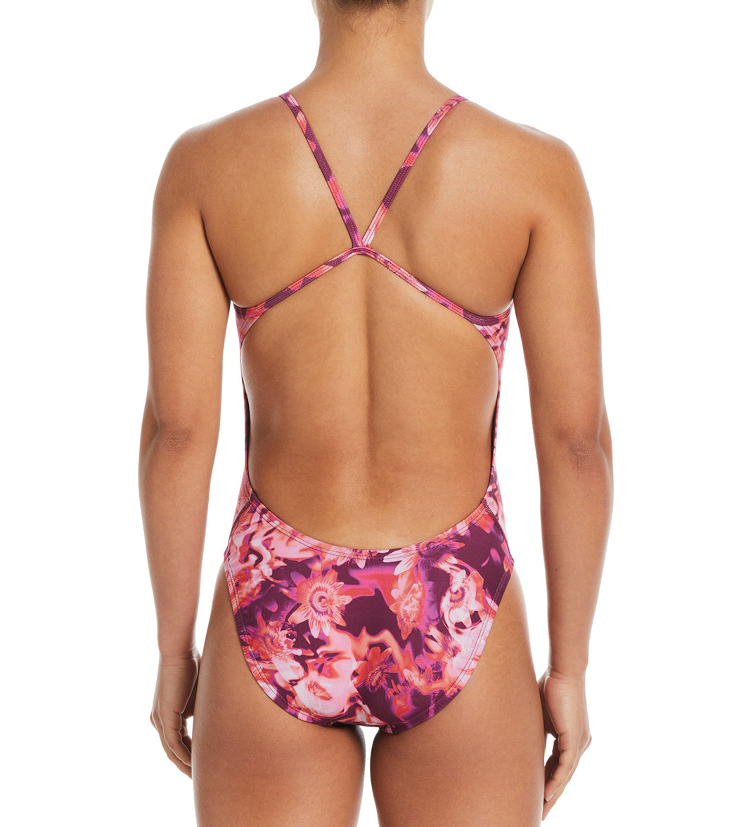 Nike Women's Hydrastrong Multi Print Cut Out One Piece Swimsuit、mySite、noshort